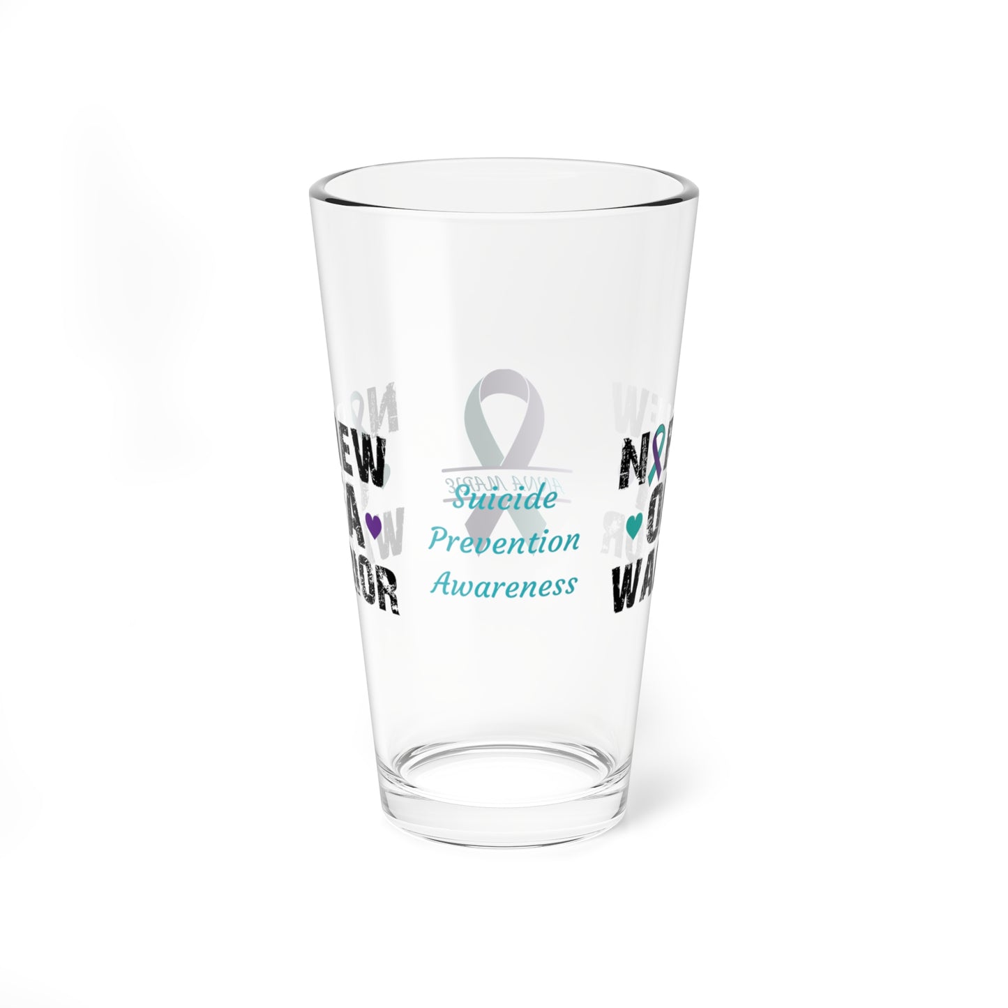 Nephew of a Warrior: Personalized Suicide Prevention Awareness Warrior Pint Glass - Proud Family Member