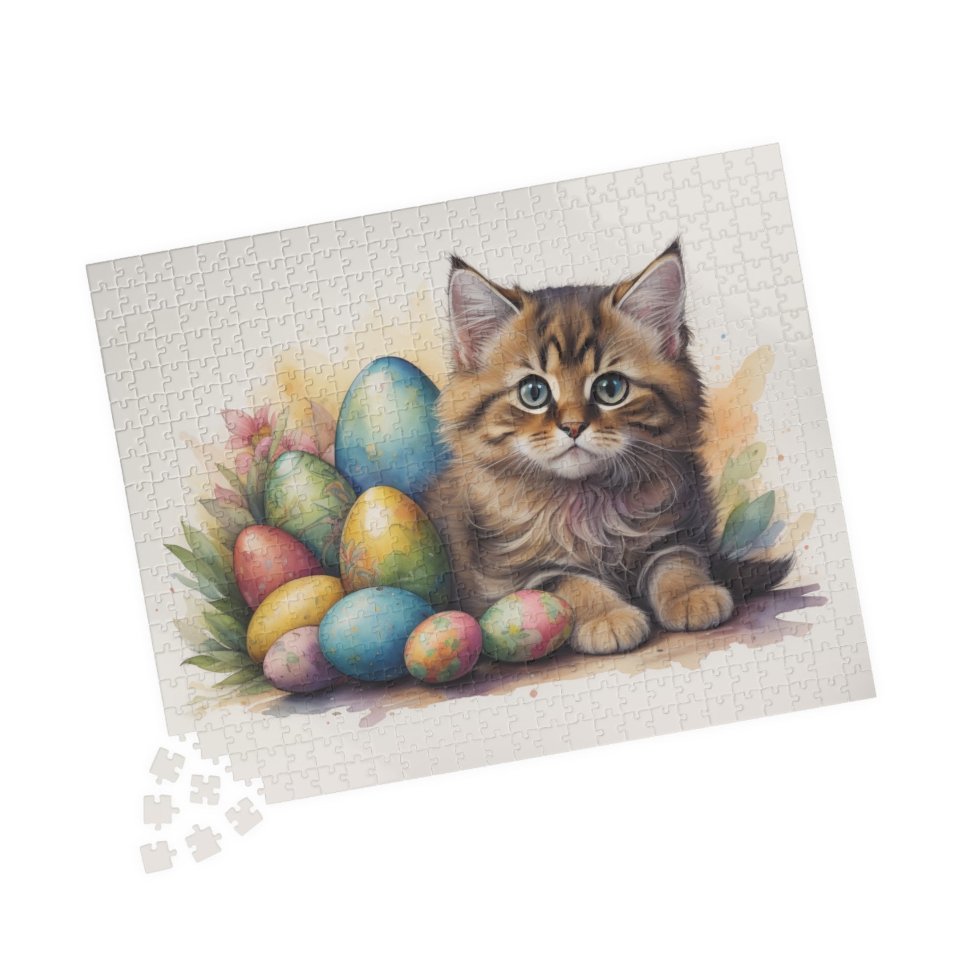 Siberian Easter Kitten Puzzle - Cat Lovers, Mental Health Benefits, Holiday Fun, Mindfulness, Stress Relief, Festive Gift