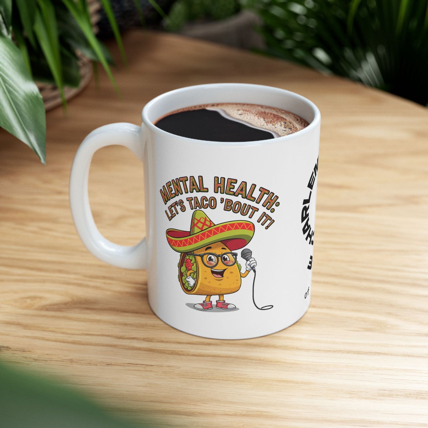 Mental Health: Let's Taco 'Bout It Funny Mental Health Mug, Stylish Ceramic Coffee Cup, Positive Affirmation Gift, Anxiety Relief, Self-Care Mug, Therapist Office Décor