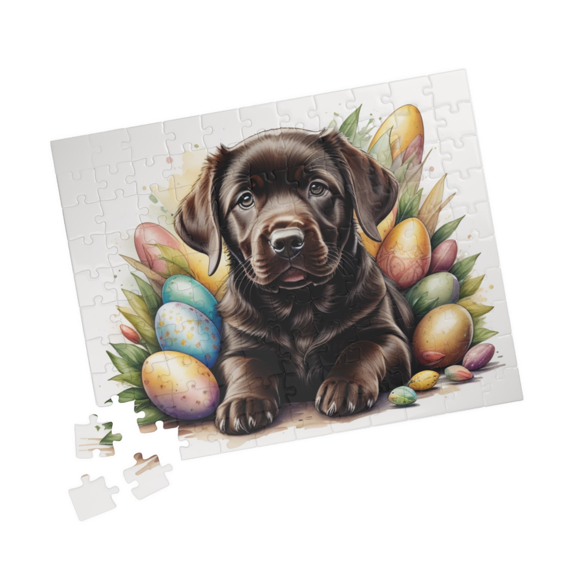 Chocolate Labrador Easter Puppy Puzzle - Dog Lovers, Mental Health Benefits, Holiday Fun, Mindfulness, Stress Relief, Festive Gift