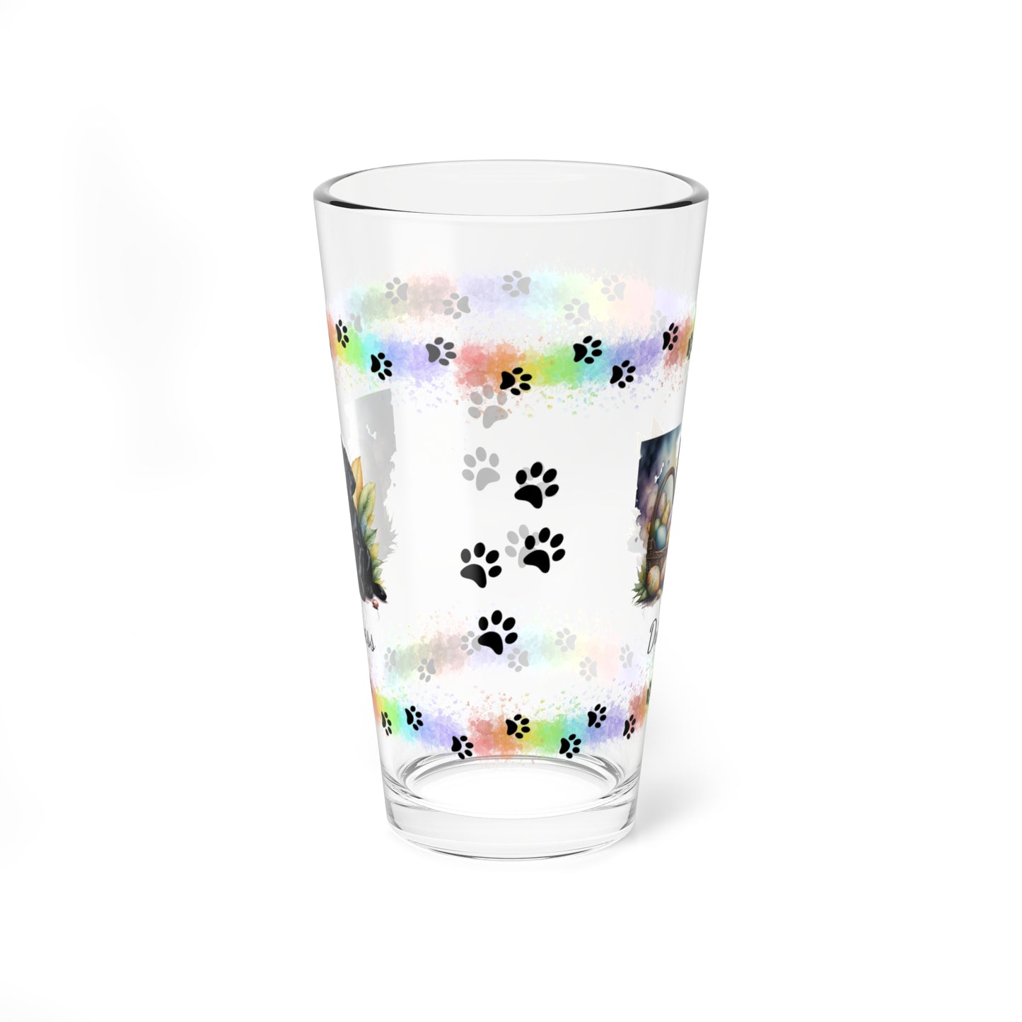 Black Labrador Personalized Easter Puppy 16oz Pint Glass - Custom Dog Design, Mental Health Gift, Easter Décor, and Festive Celebrations