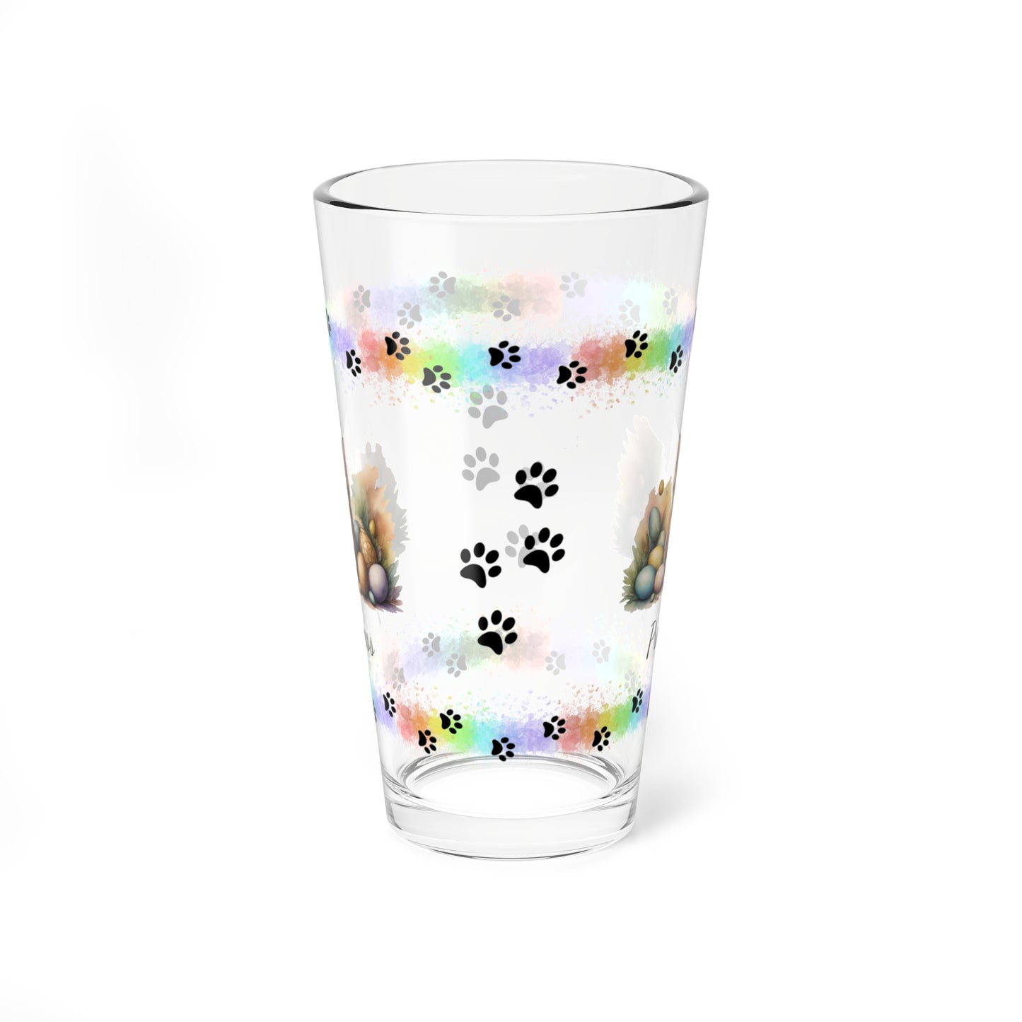 Bobtail Easter Kitten 16oz Pint Glass - Personalized Cat-Themed Gift, Mental Health Drinkware, Holiday Décor & Easter Celebration