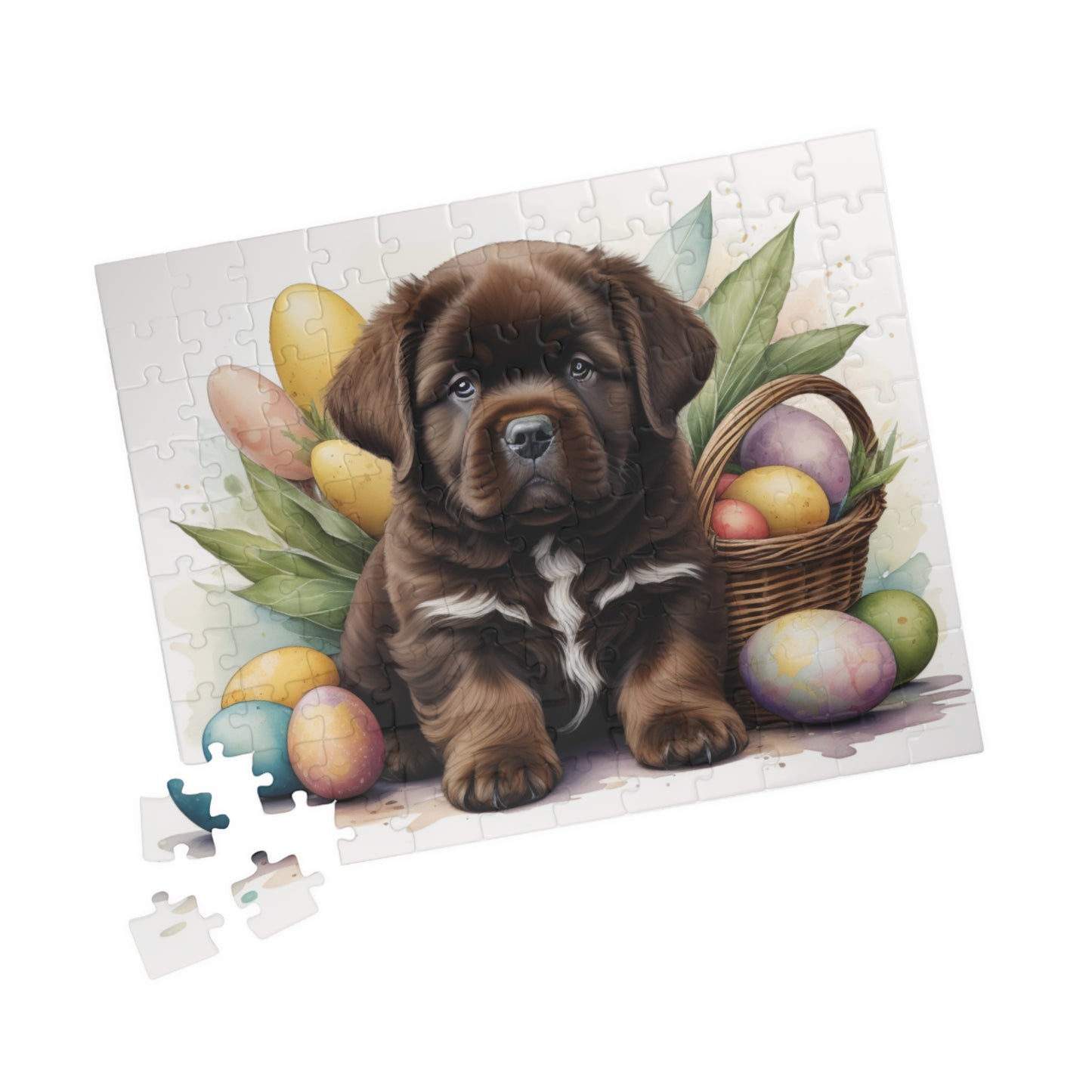 Newfoundland (Brown) Easter Puppy Puzzle - Dog Lovers, Mental Health Benefits, Holiday Fun, Mindfulness, Stress Relief, Festive Gift