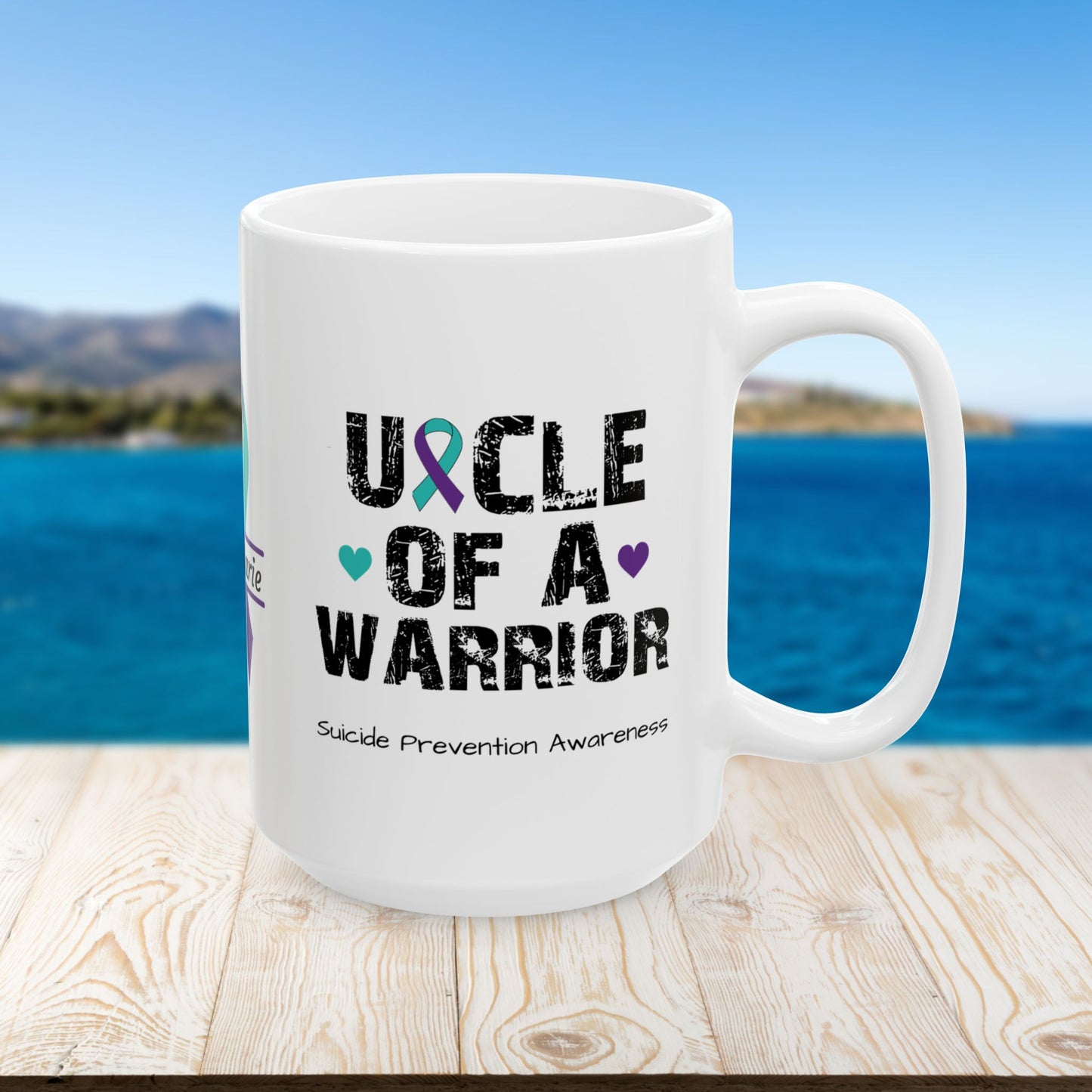 Uncle of a Warrior mug - mental health support and suicide prevention awareness design