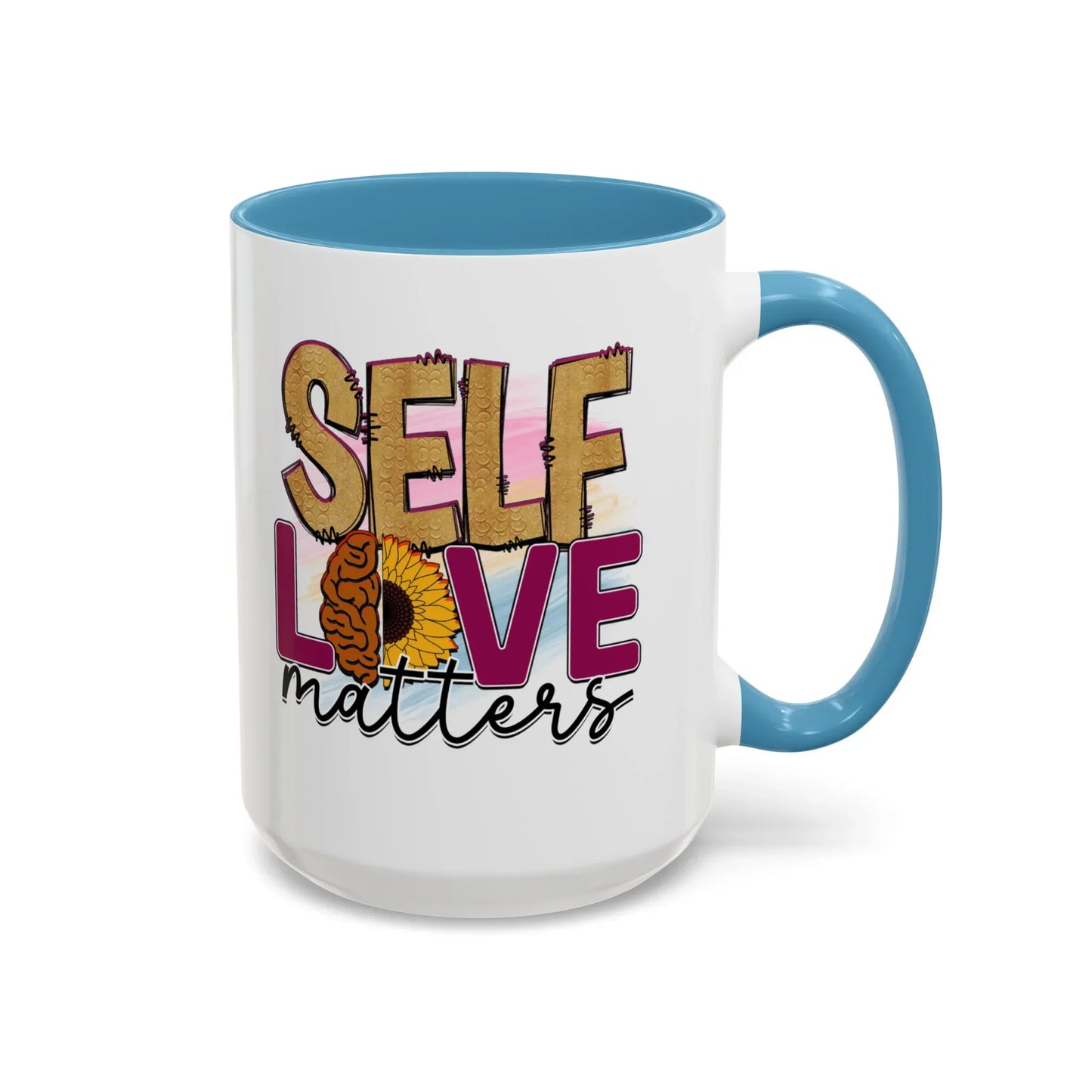 Shop our premium self love matters accent coffee mug 11 15oz from MySisterIsASurvivor.