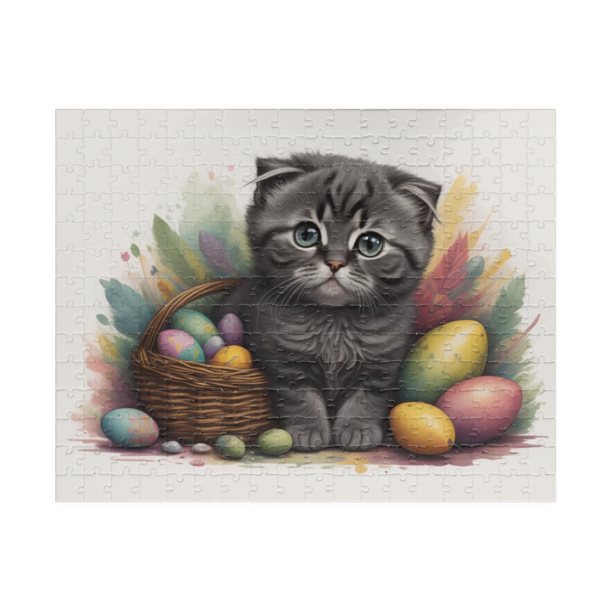 Scottish Fold Easter Kitten Puzzle - Cat Lovers, Mental Health Benefits, Holiday Fun, Mindfulness, Stress Relief, Festive Gift