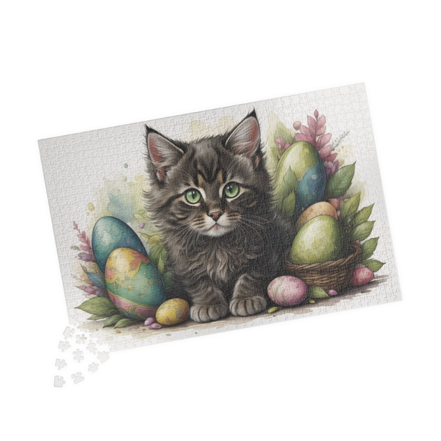 Maine Coon Easter Kitten Puzzle - Cat Lovers, Mental Health Benefits, Holiday Fun, Mindfulness, Stress Relief, Festive Gift