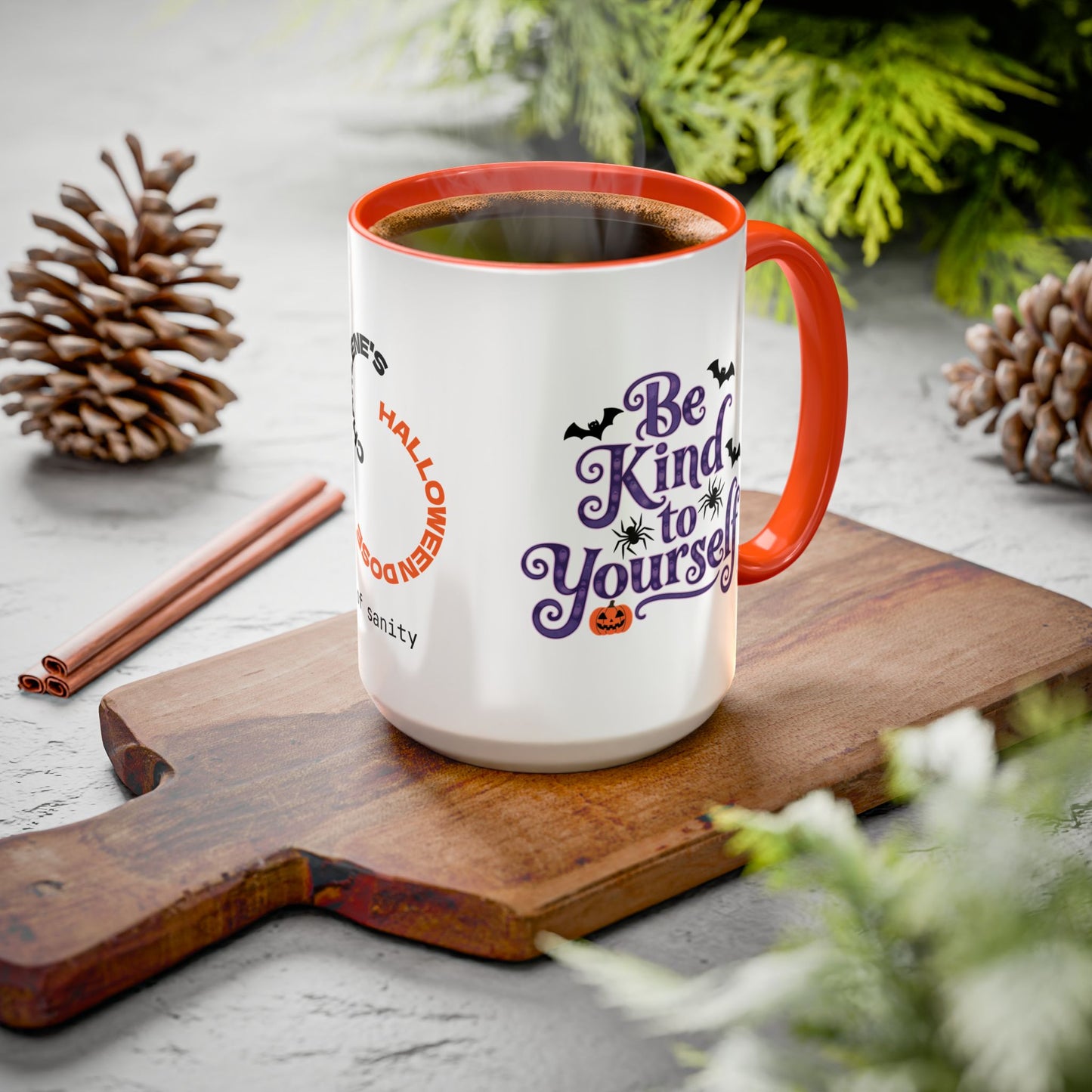 Be Kind to Yourself Halloween Mug - Personalized "Be Kind to Yourself" Coffee Cup Gift
