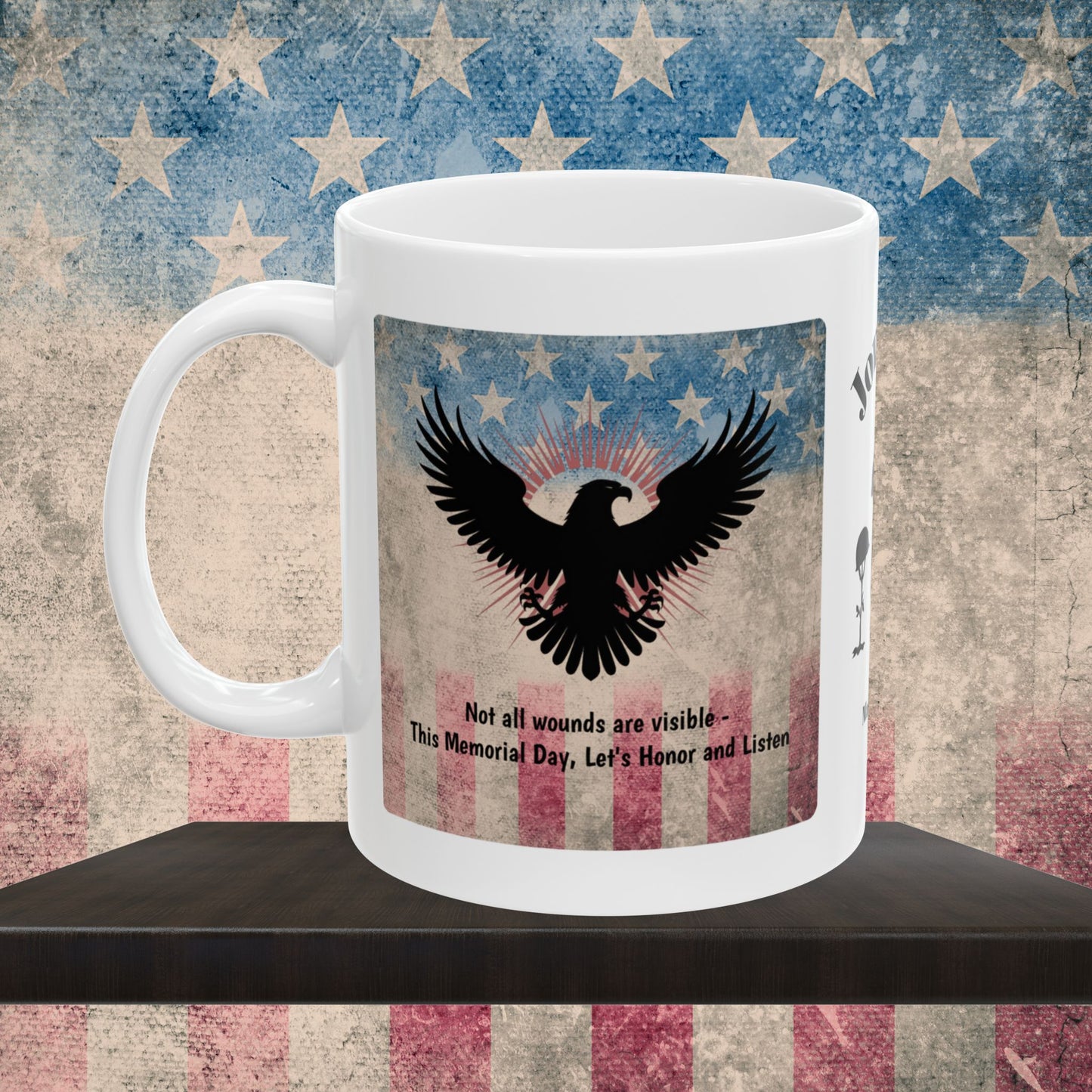 Personalized Memorial Day Mug - "Not All Wounds Are Visible" PTSD Support Tribute