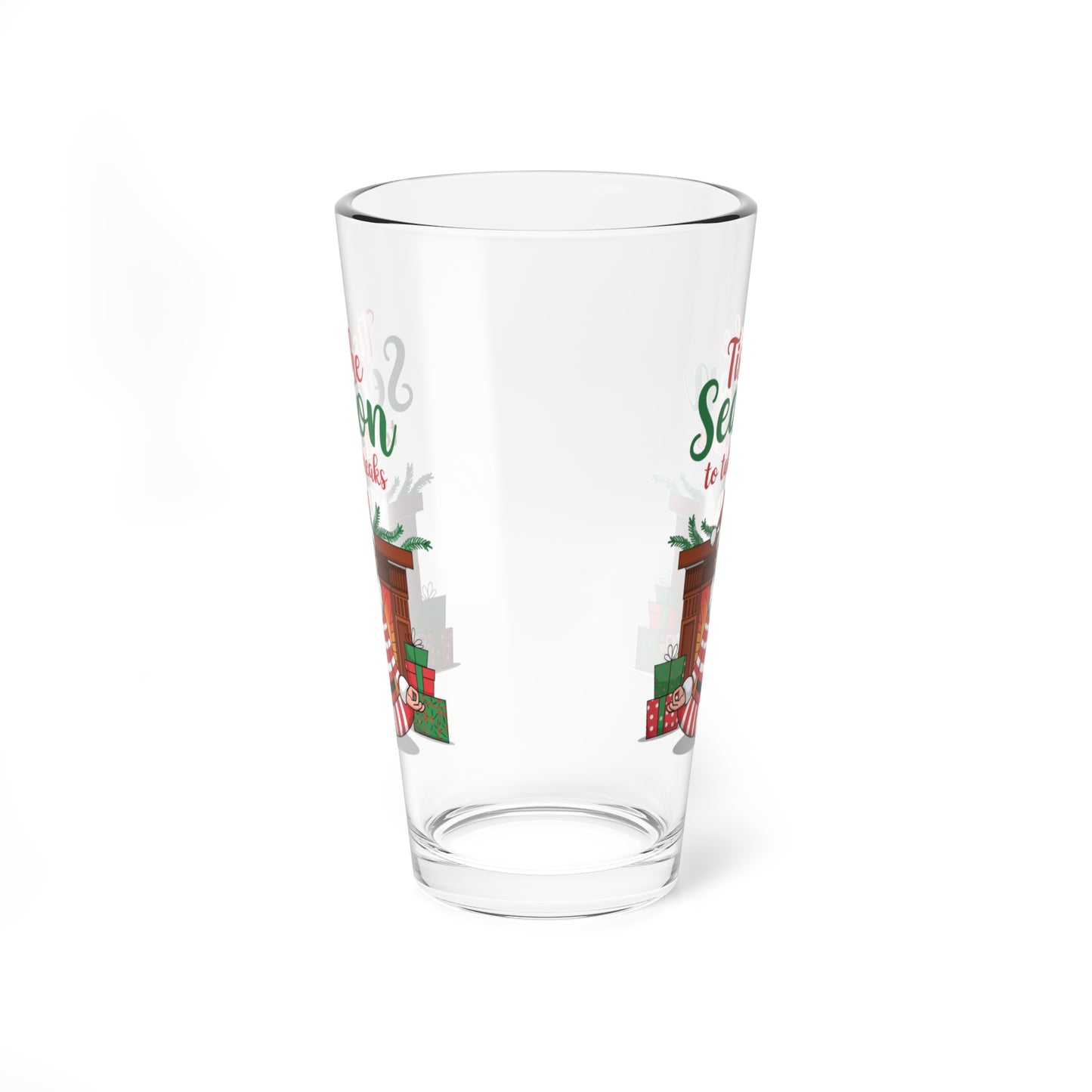 Tis The Season To Take Breaks, Christmas Pint Glass, 16oz