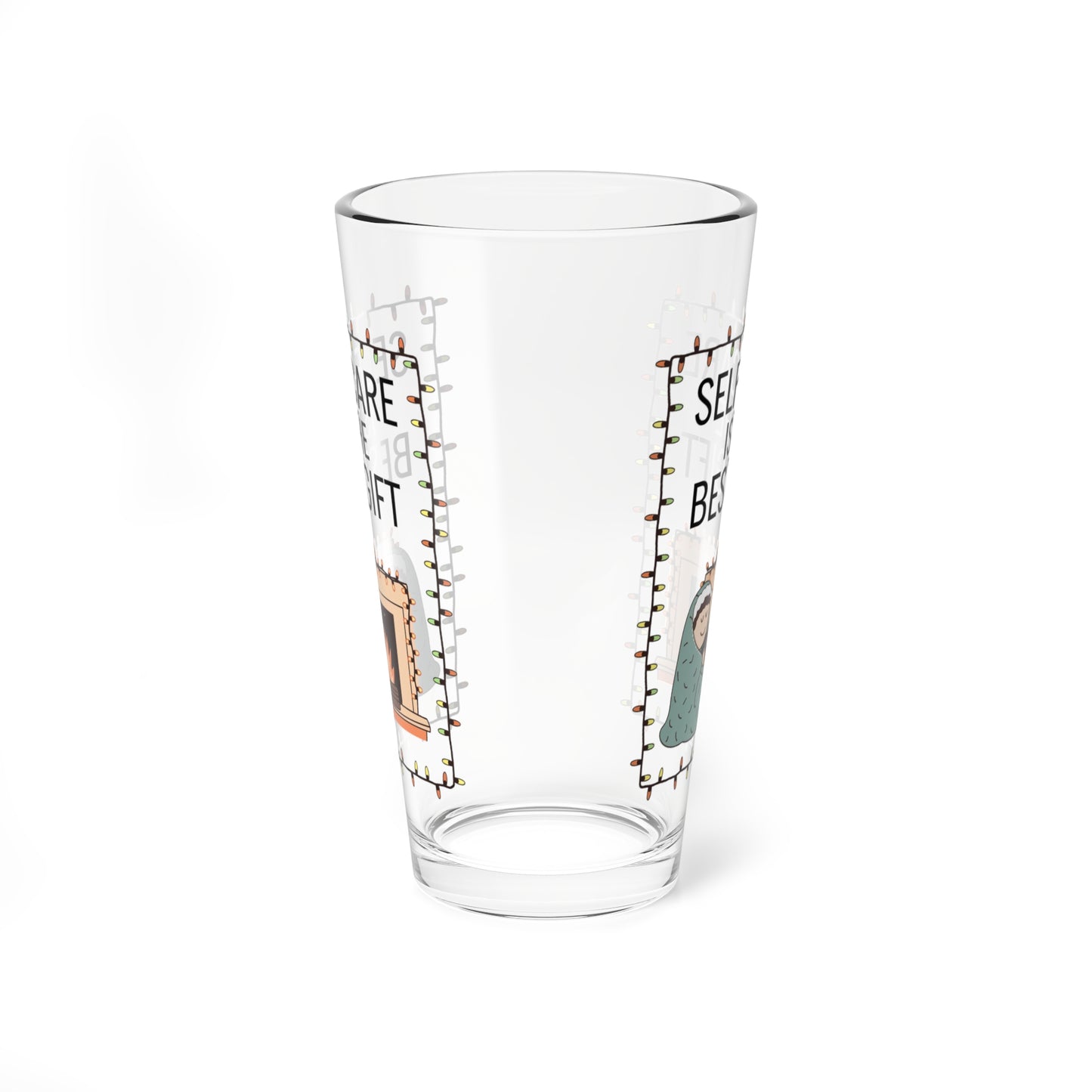 Self-Care Is The Best Gift, Christmas Pint Glass, 16oz