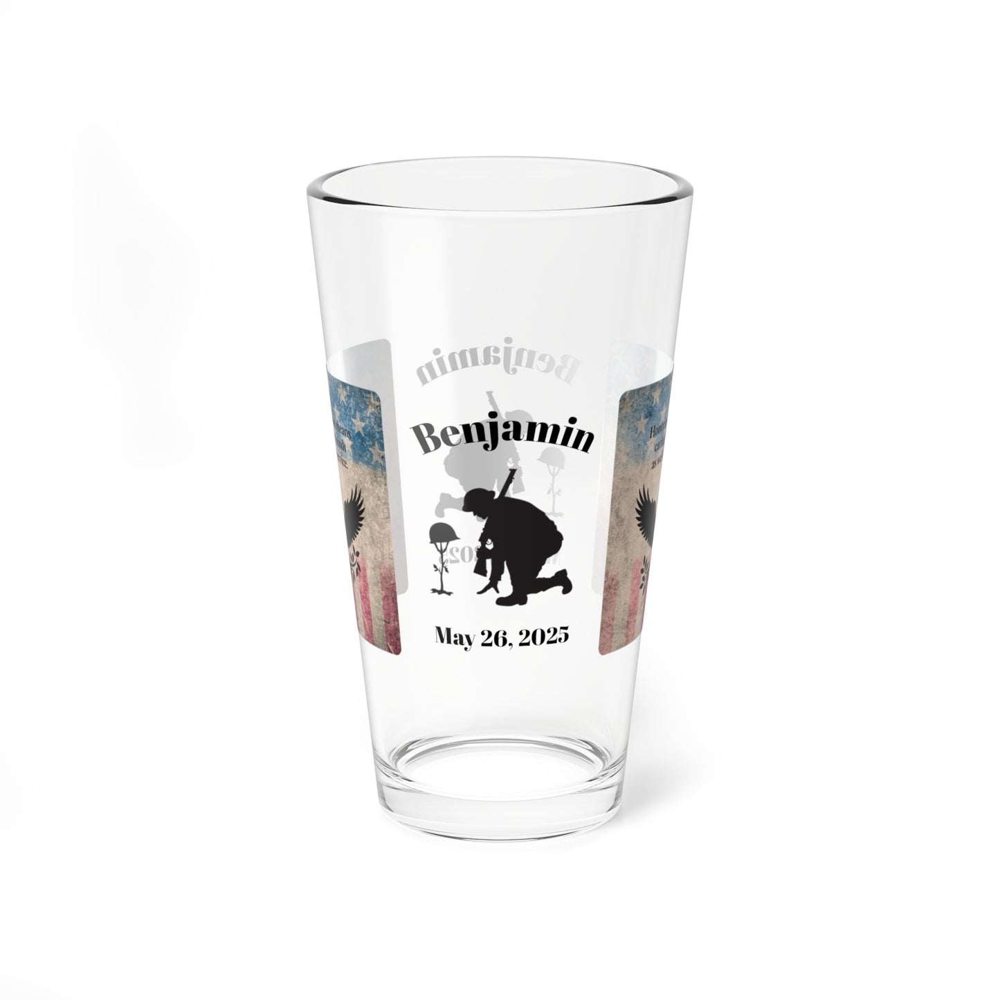 Personalized Memorial Day Pint Glass - "Honoring The Brave", PTSD Awareness Gift for Veterans & Memorial Days