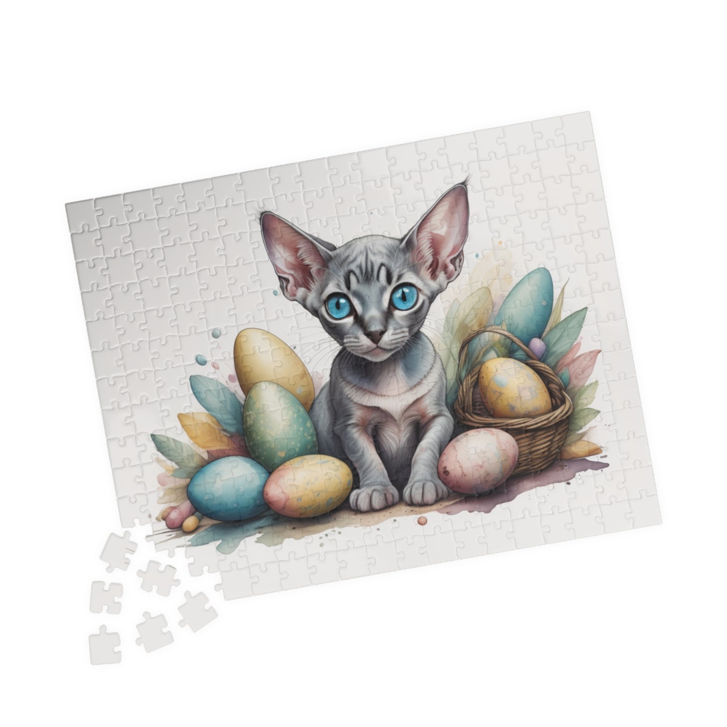 Sphynx Easter Kitten Puzzle - Cat Lovers, Mental Health Benefits, Holiday Fun, Mindfulness, Stress Relief, Festive Gift