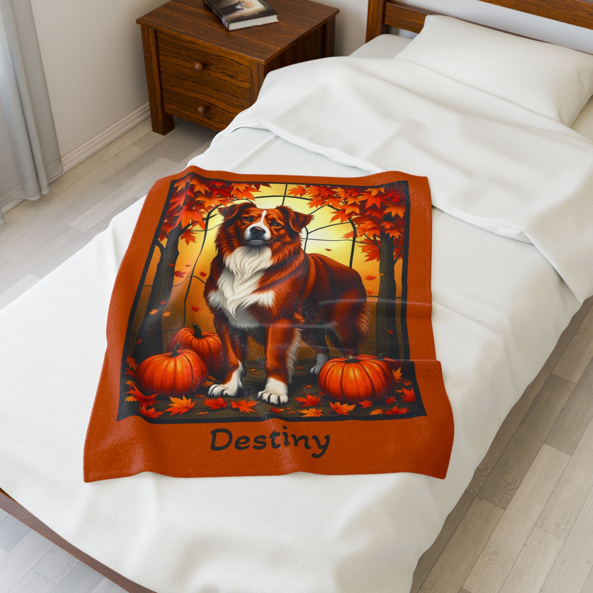 Australian Shepherd Red Coat Velveteen Blanket, Custom Plush Dog Throw, Personalized Aussie Lover Gift