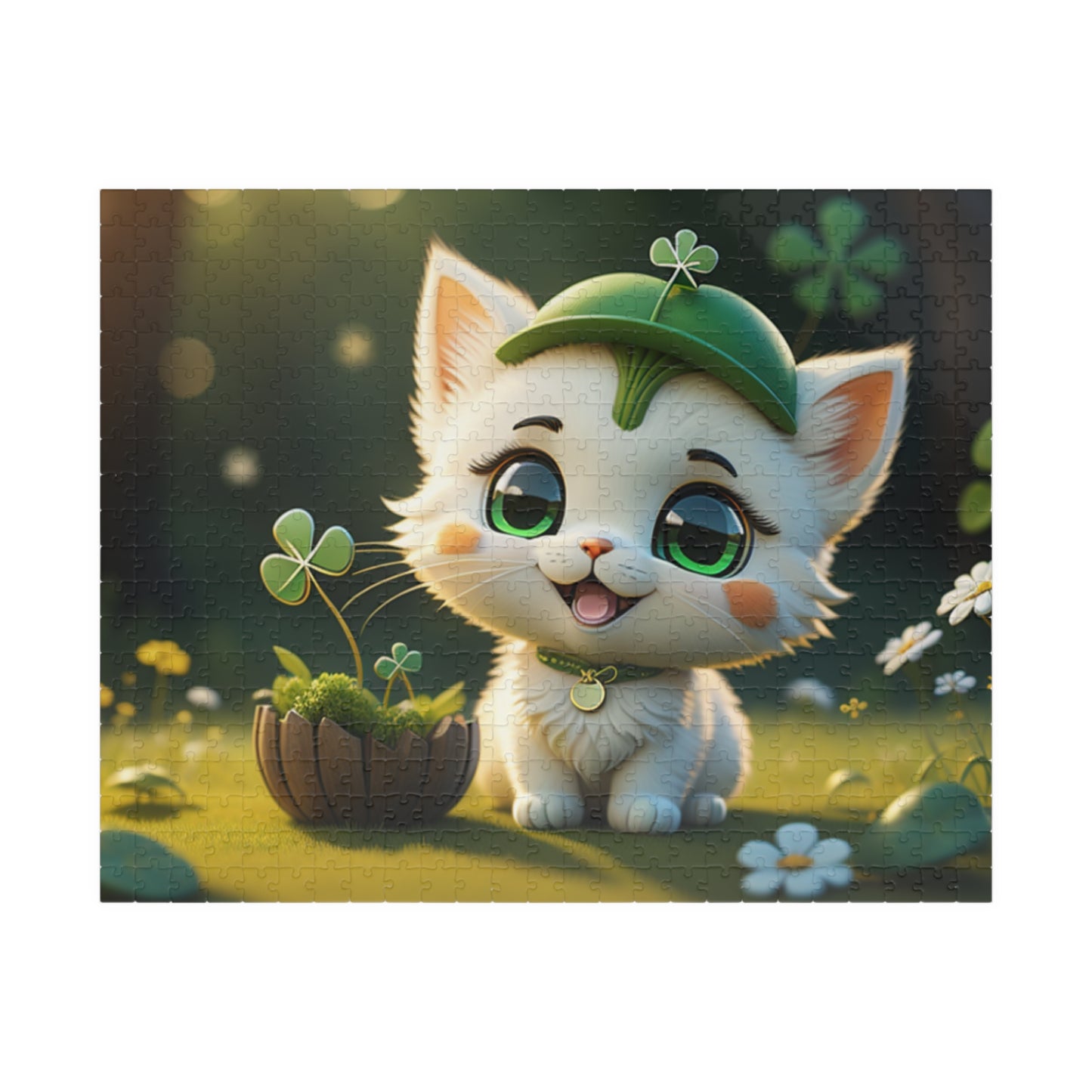 Clover Comfort Cat - St. Patrick's Day Mental Health Puzzle