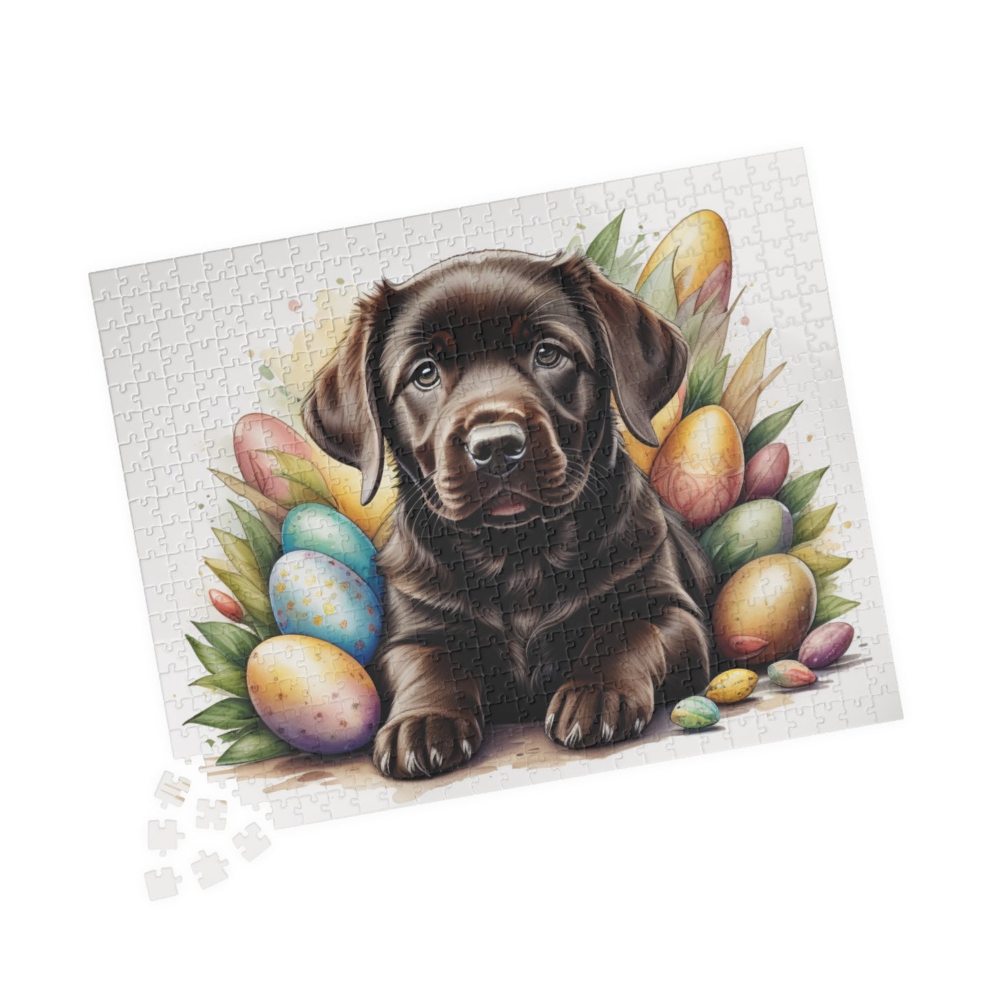 Chocolate Labrador Easter Puppy Puzzle - Dog Lovers, Mental Health Benefits, Holiday Fun, Mindfulness, Stress Relief, Festive Gift