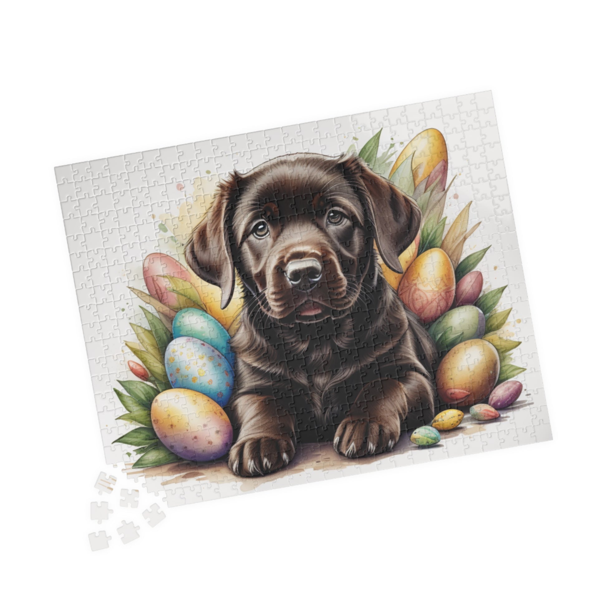 Chocolate Labrador Easter Puppy Puzzle - Dog Lovers, Mental Health Benefits, Holiday Fun, Mindfulness, Stress Relief, Festive Gift