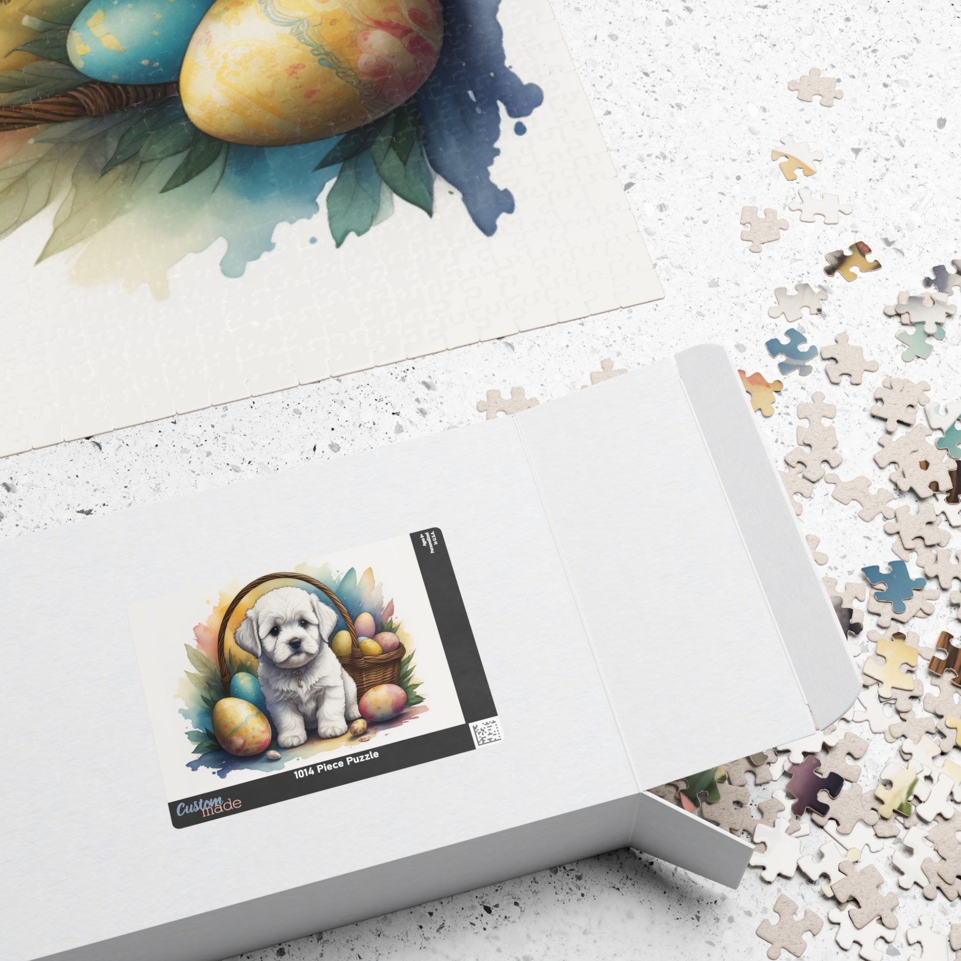 Bichon Frise Easter Puppy Puzzle - Dog Lovers, Mental Health Benefits, Holiday Fun, Mindfulness, Stress Relief, Festive Gift