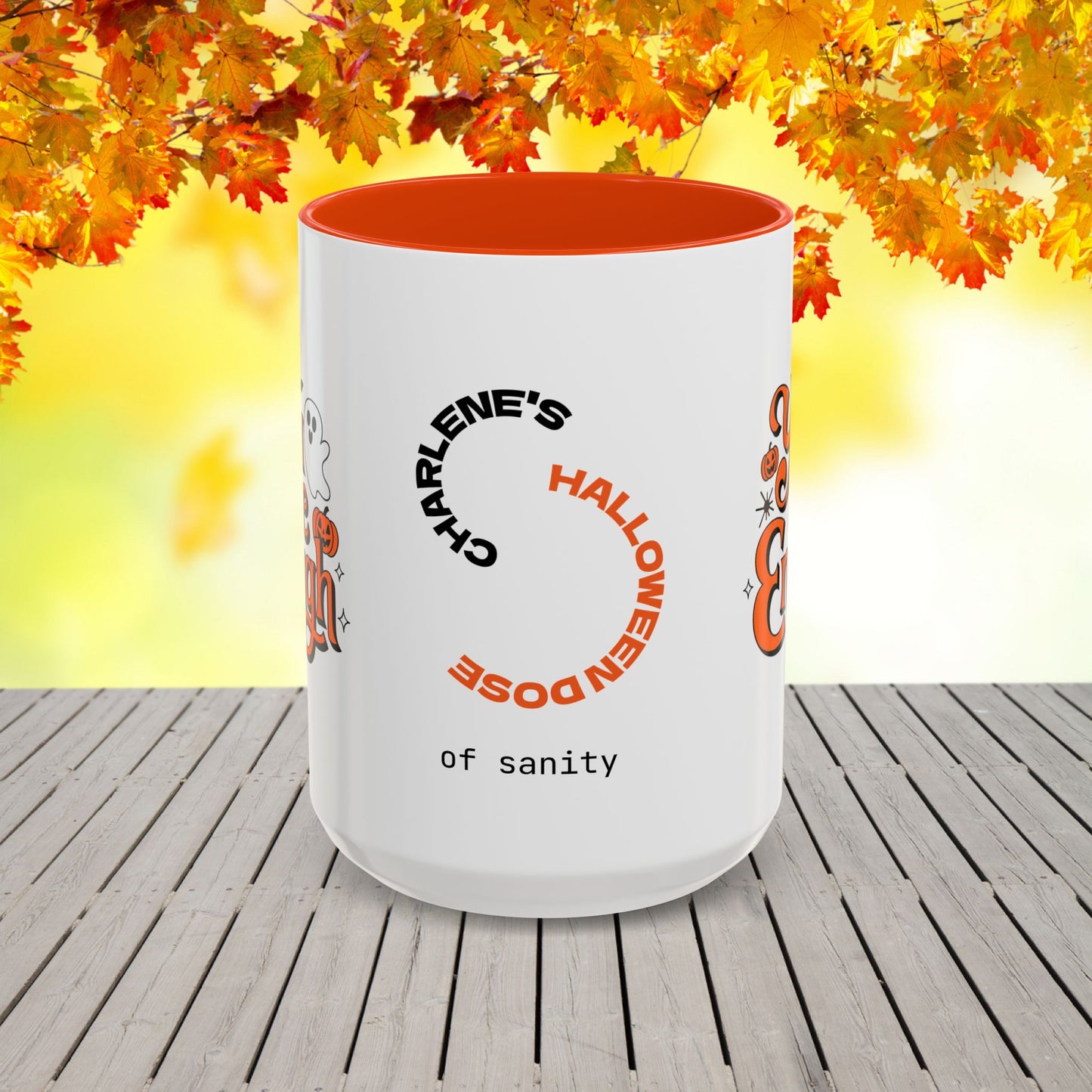 You Are Enough Halloween Mug -personalized Halloween coffee cup with name & positive message