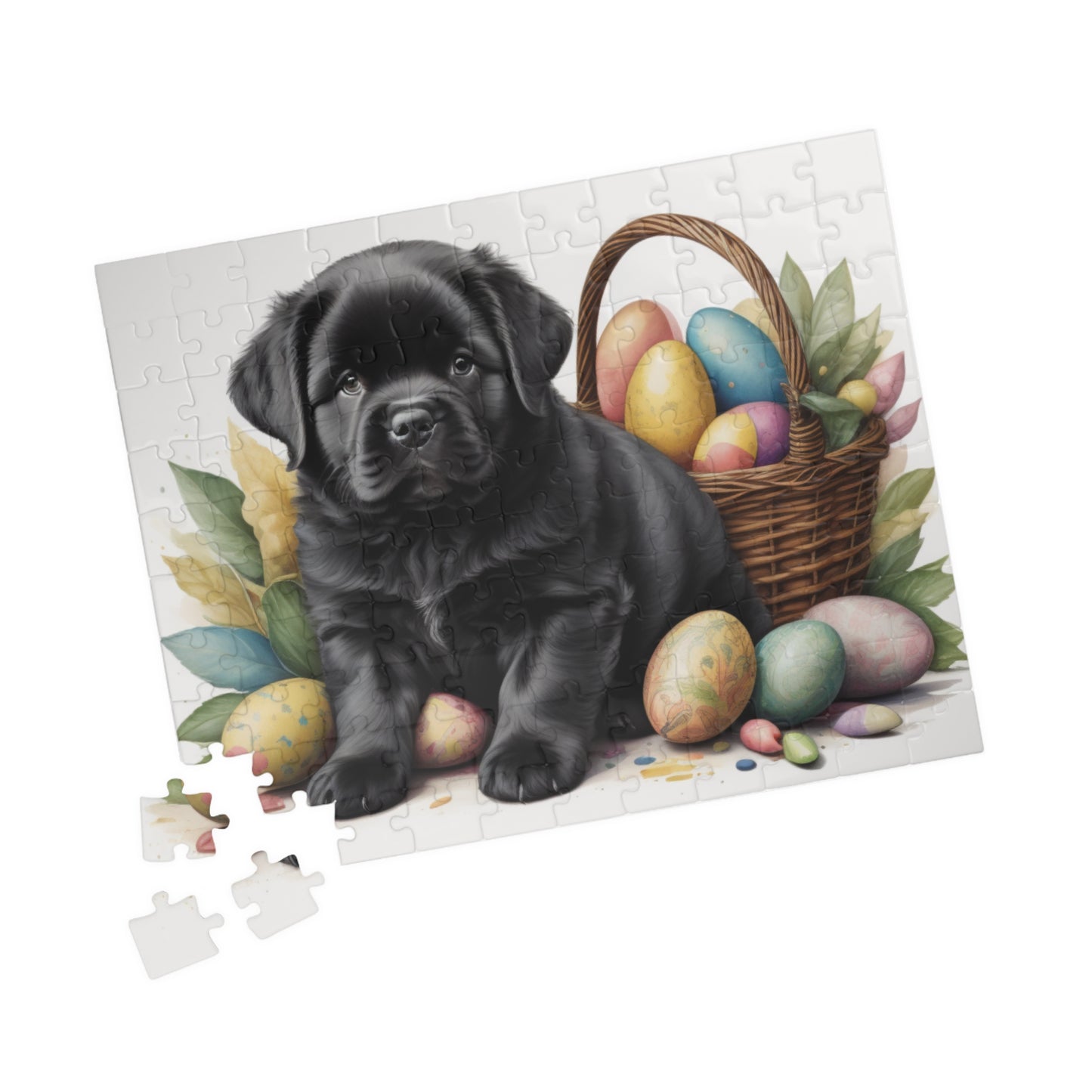 Newfoundland (Black) Easter Puppy Puzzle - Dog Lovers, Mental Health Benefits, Holiday Fun, Mindfulness, Stress Relief, Festive Gift