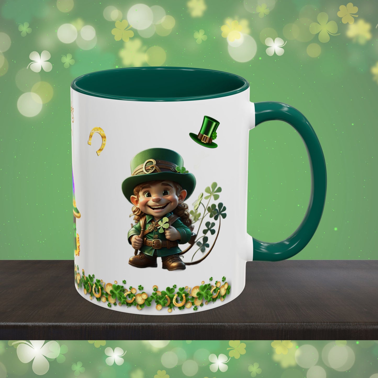 Little Luck Charm: St. Patrick's Day Two-Tone Coffee Mug - Festive Ceramic Mug for Positivity & Mindfulness
