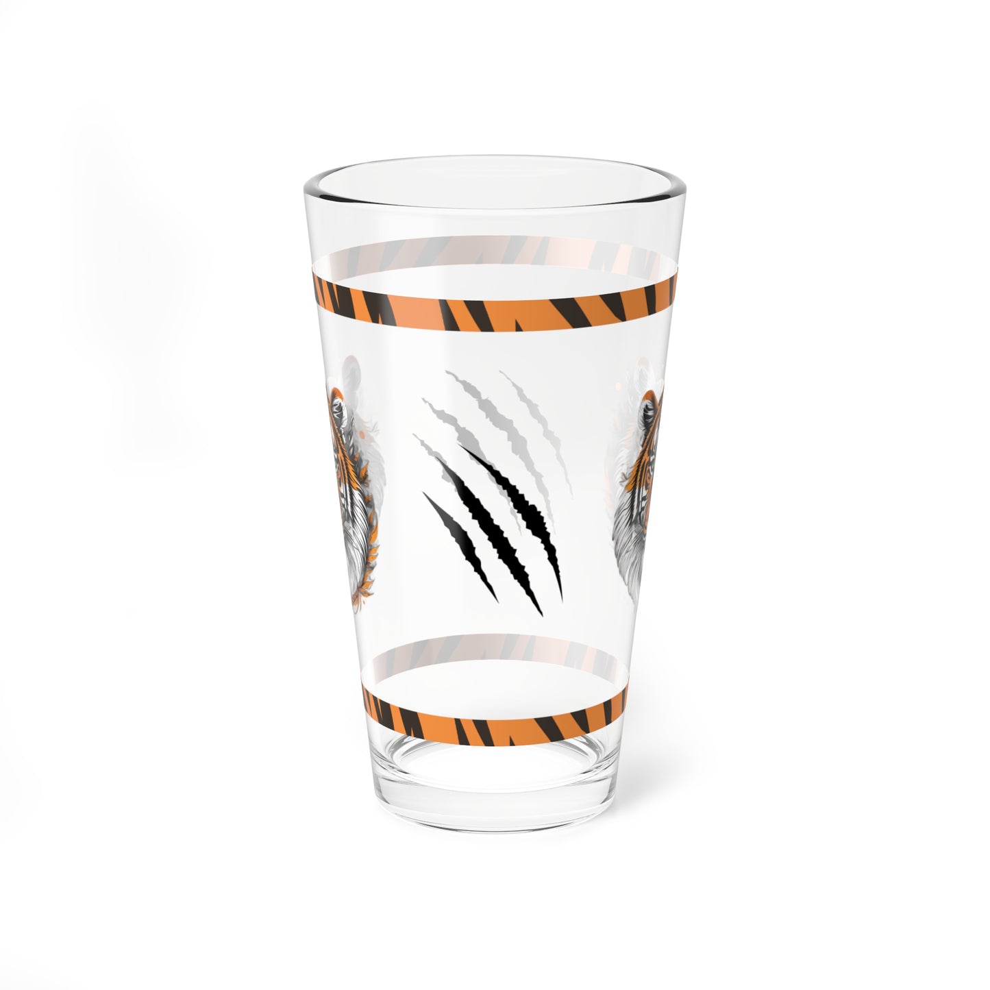 Bold Resilience 16oz Tiger Pint Glass - Inspiring Strength, Courage, and Empowerment