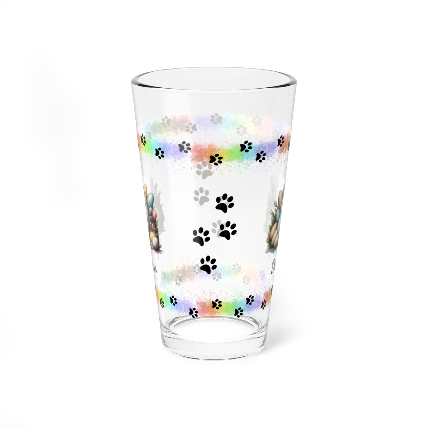 Pomeranian (Cream) Personalized Easter Puppy 16oz Pint Glass - Custom Dog Design, Mental Health Gift, Easter Décor, and Festive Celebrations