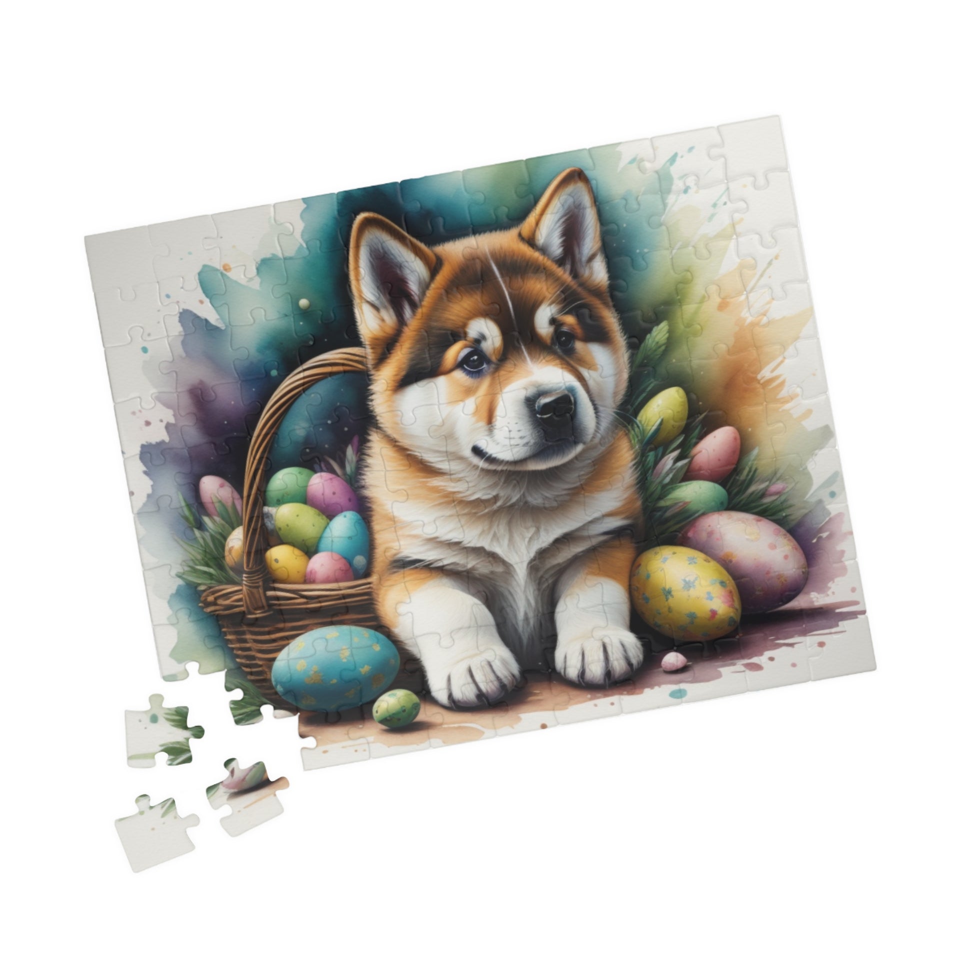 Akita Easter Puppy Puzzle - Dog Lovers, Mental Health Benefits, Holiday Fun, Mindfulness, Stress Relief, Festive Gift