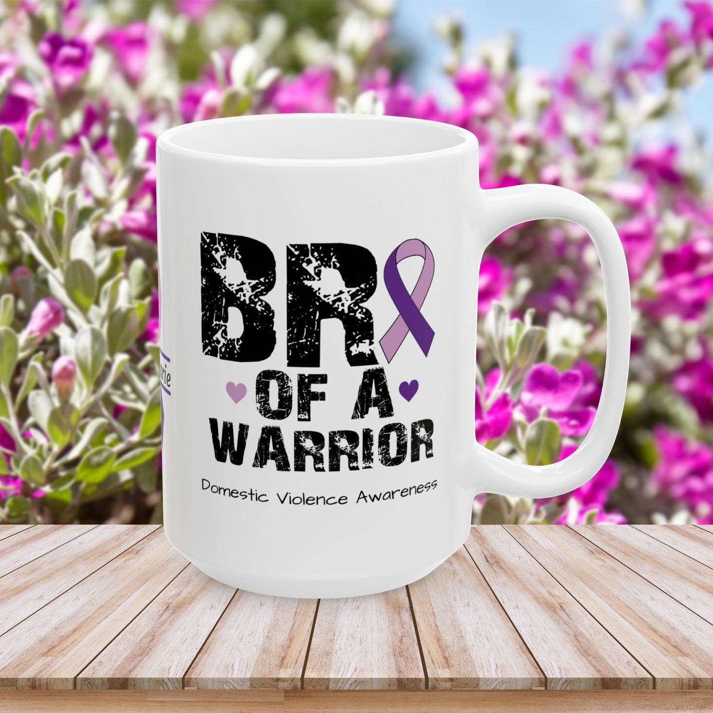 Bro of a Warrior mug - custom DV support mug with resilient and empowering message