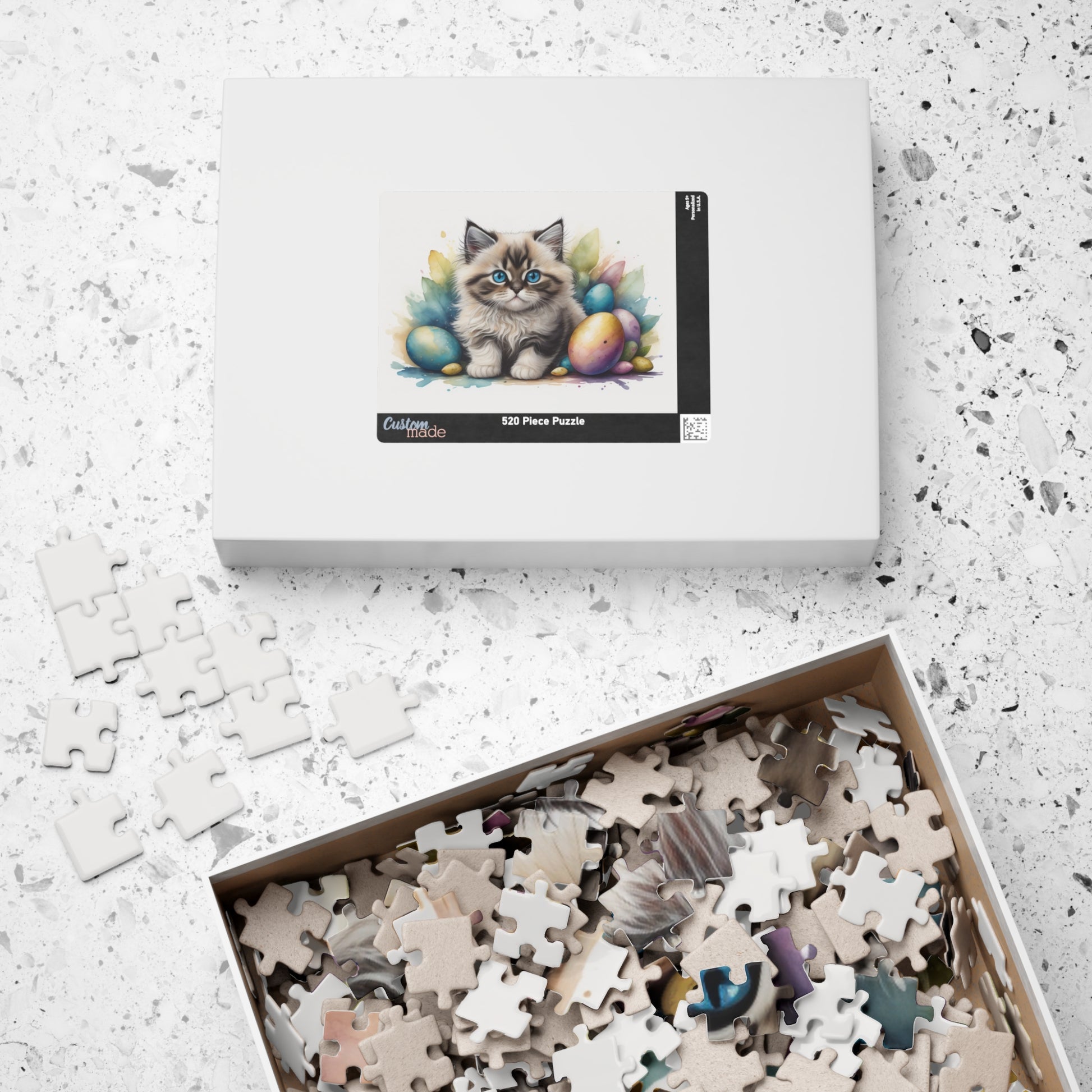 Ragdoll Easter Kitten Puzzle - Cat Lovers, Mental Health Benefits, Holiday Fun, Mindfulness, Stress Relief, Festive Gift