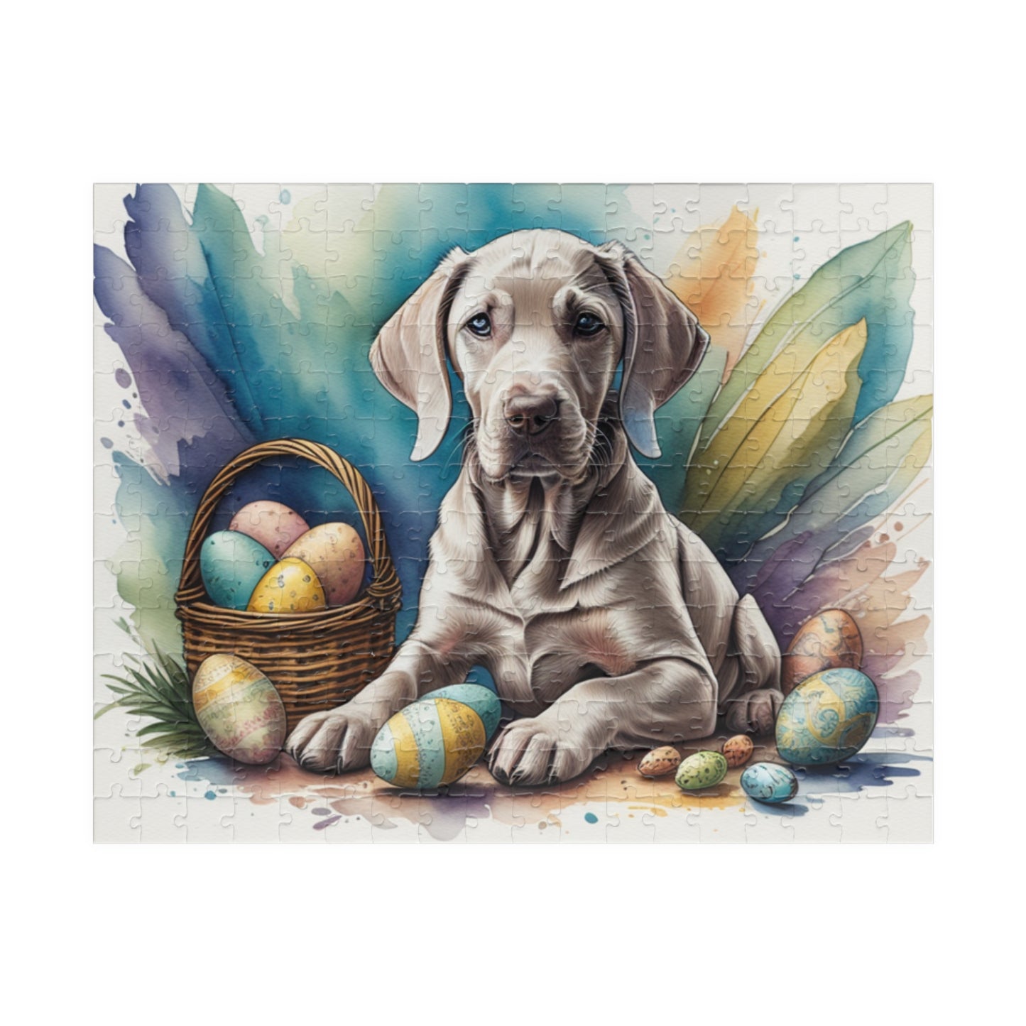 Weimaraner (Taupe) Easter Puppy Puzzle - Dog Lovers, Mental Health Benefits, Holiday Fun, Mindfulness, Stress Relief, Festive Gift
