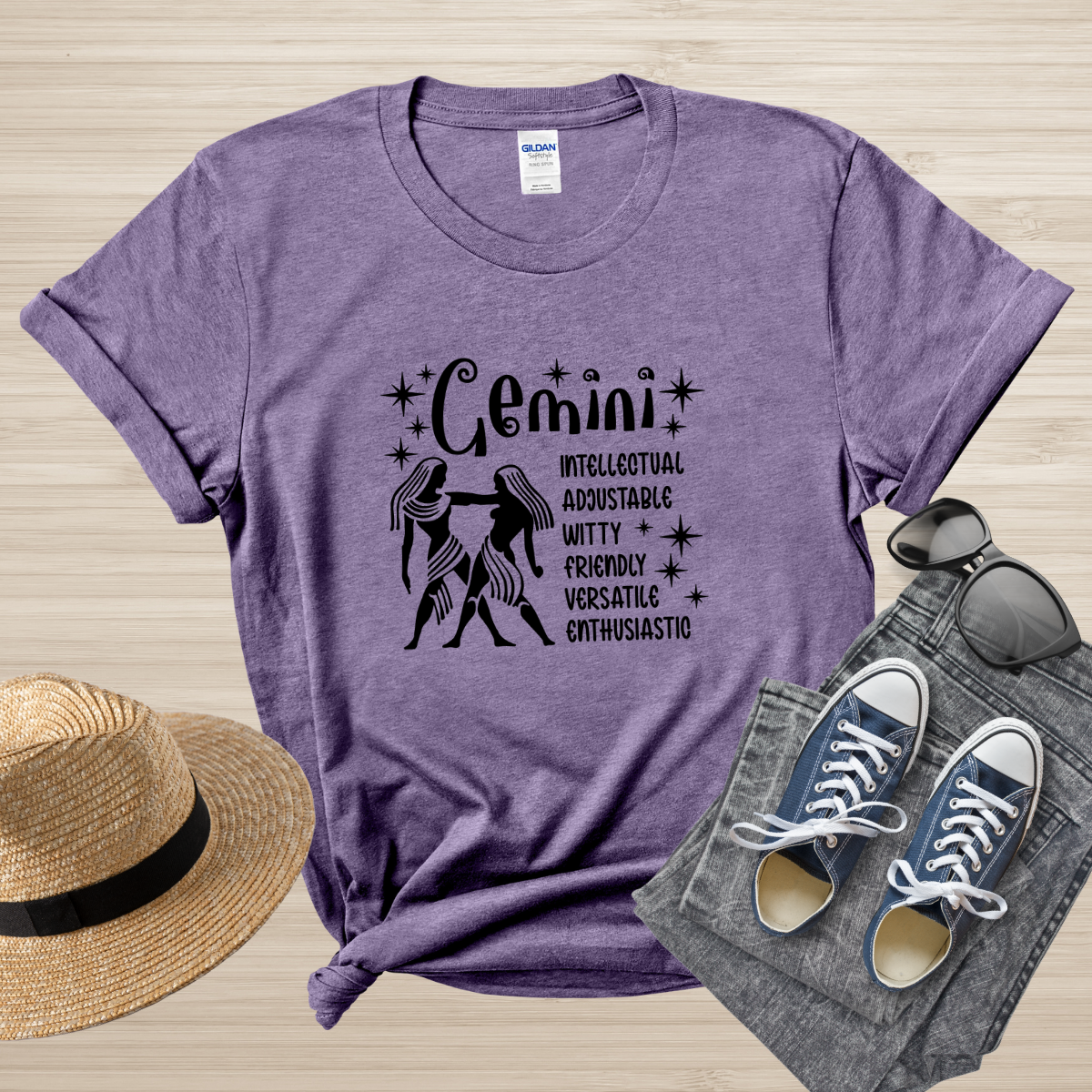 Gemini Zodiac T-Shirt, astrology horoscope tee, Gemini birthday shirt gift for men or women
