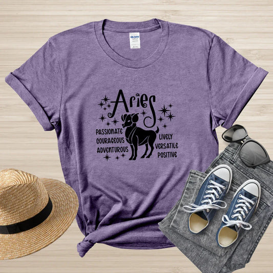 Aries Zodiac T-Shirt, astrology horoscope tee, Aries birthday shirt gift for men or women
