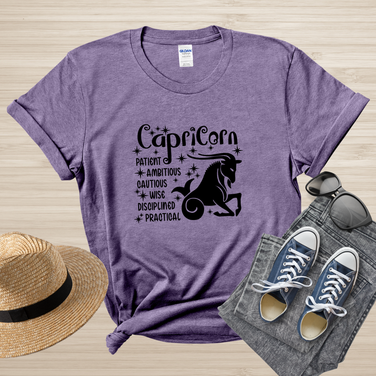 Capricorn Zodiac T-Shirt, astrology horoscope tee, Capricorn birthday shirt gift for men or women