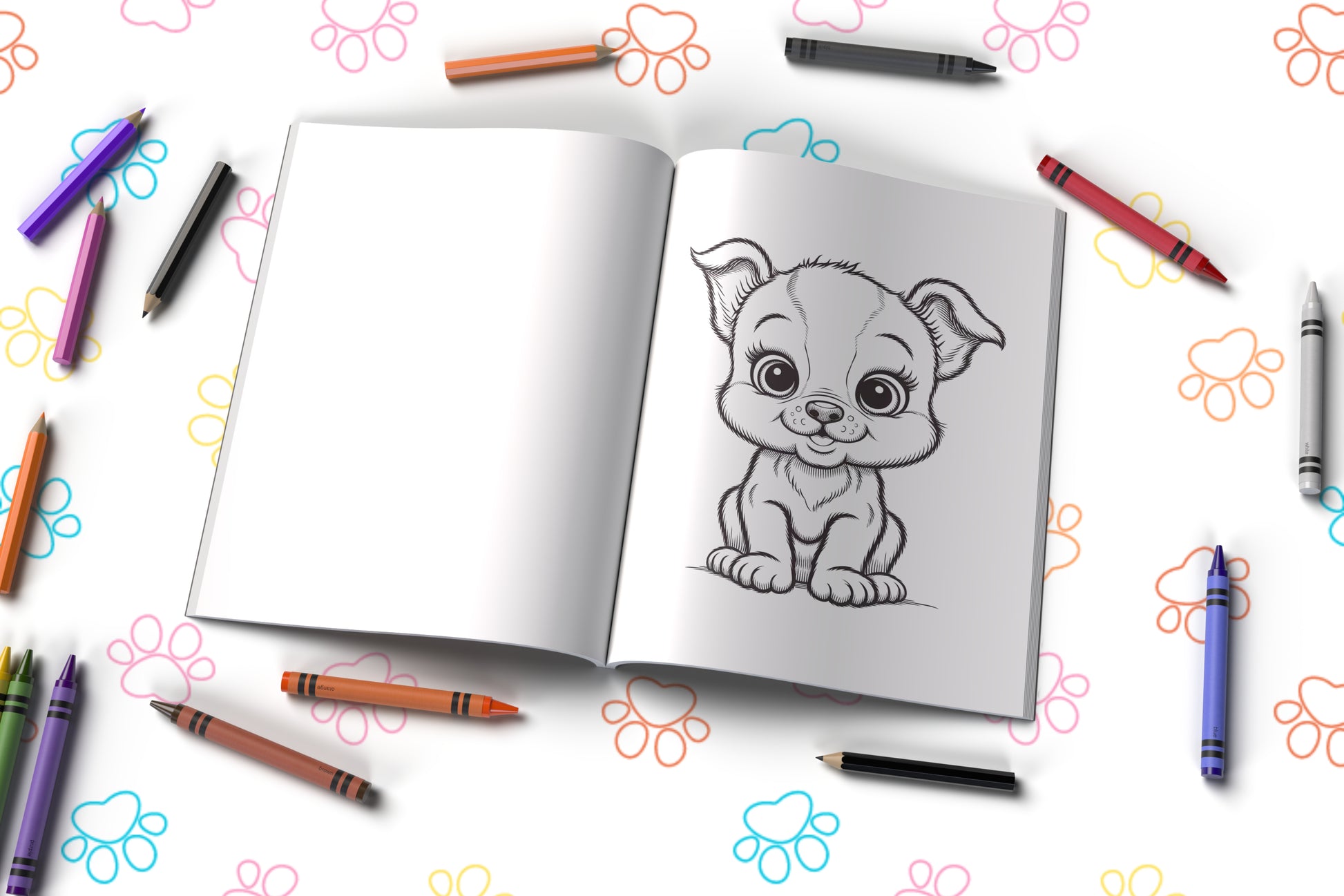 Baby animal coloring book featuring cute forest creatures and playful scenes