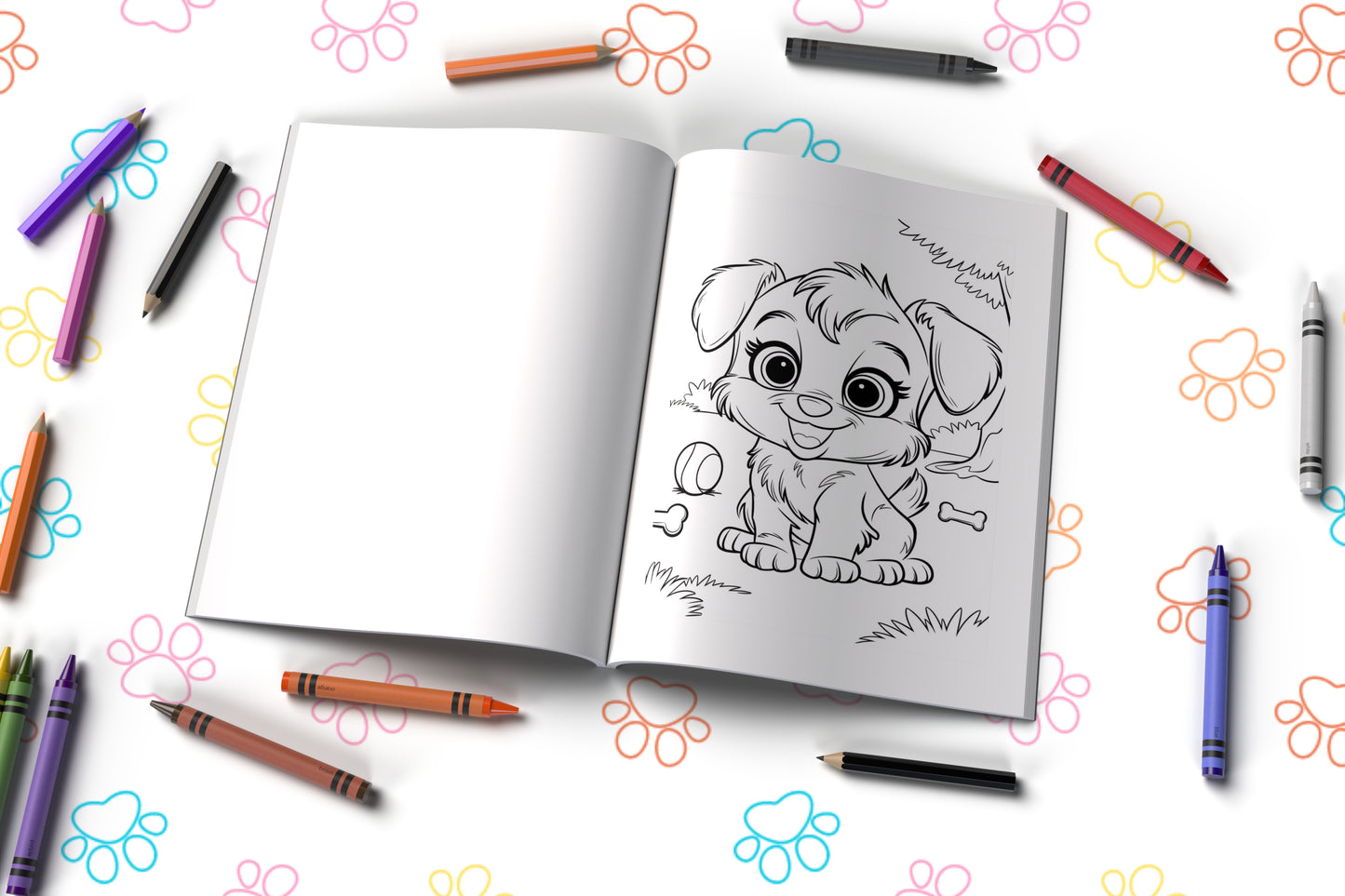 Baby animal coloring book featuring cute forest creatures and playful scenes