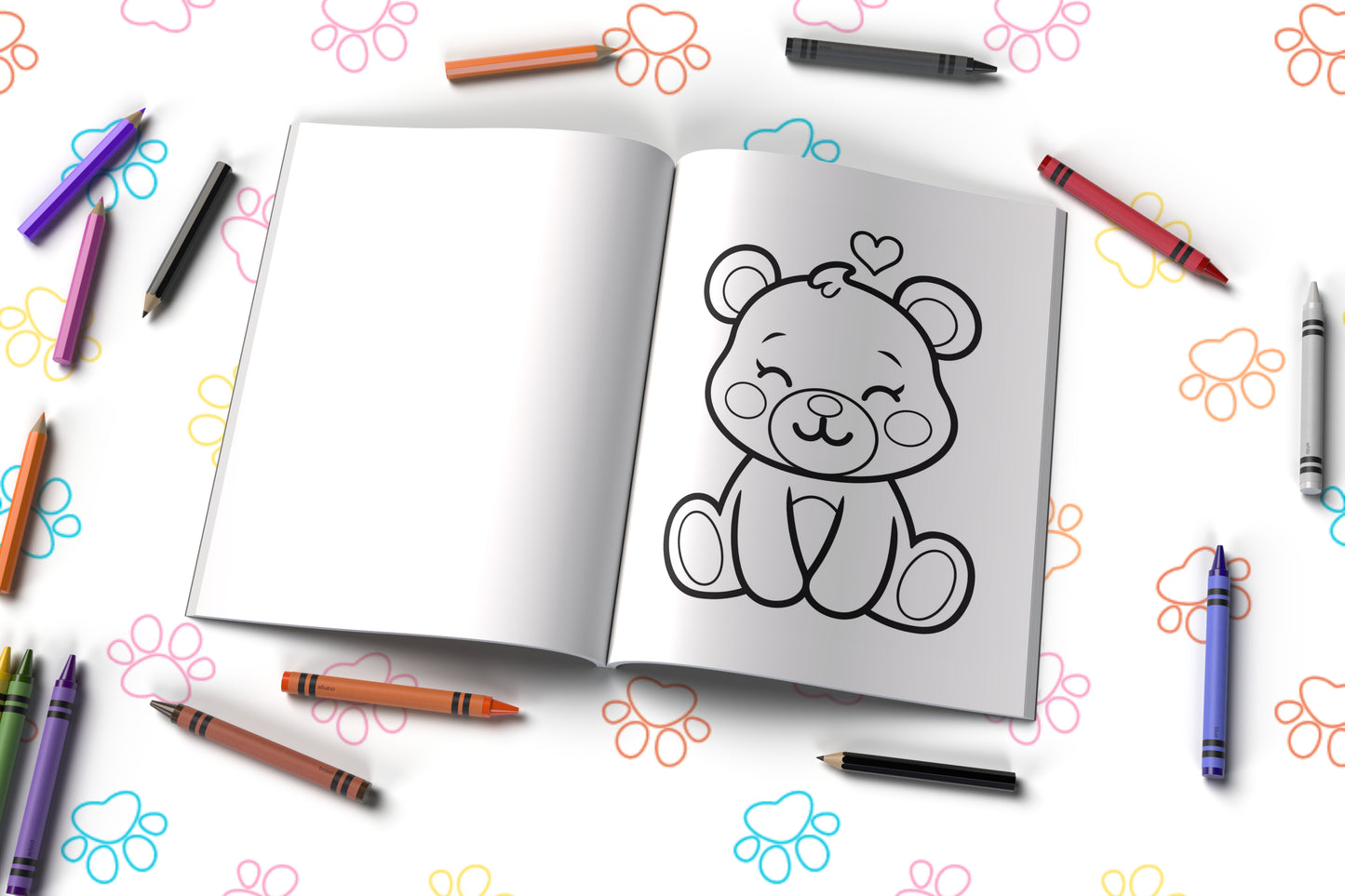 Baby animal coloring book featuring cute forest creatures and playful scenes