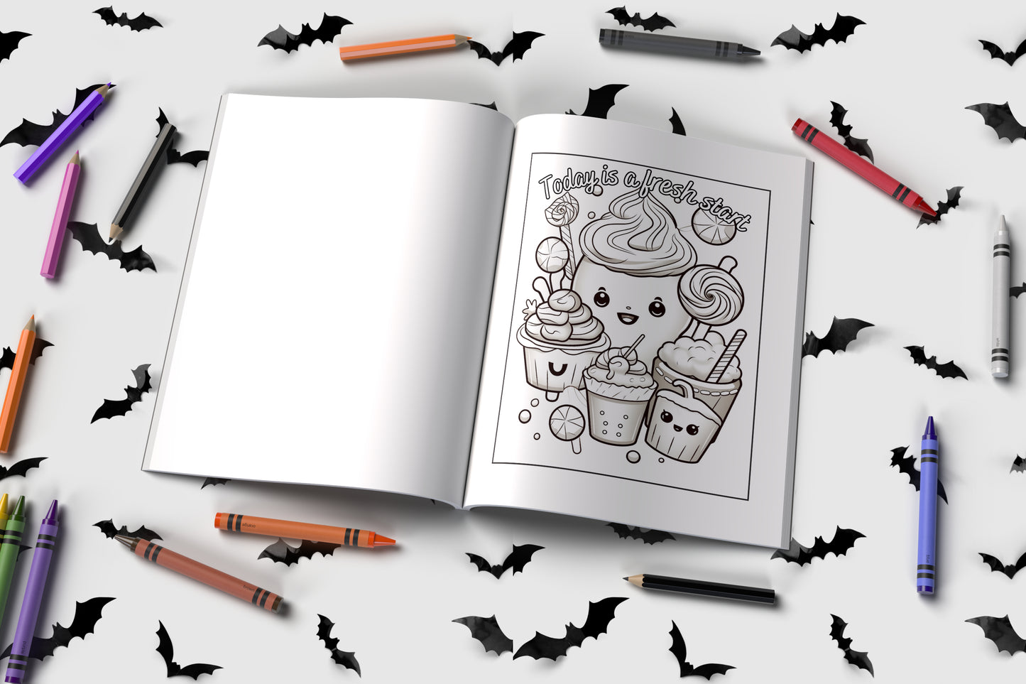 Halloween coloring book for children with fun spooky affirmations