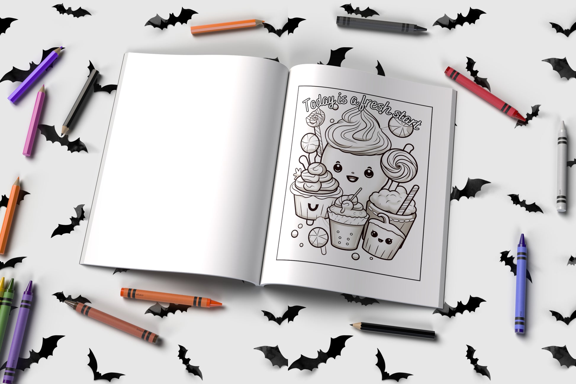 Halloween coloring book for children with fun spooky affirmations