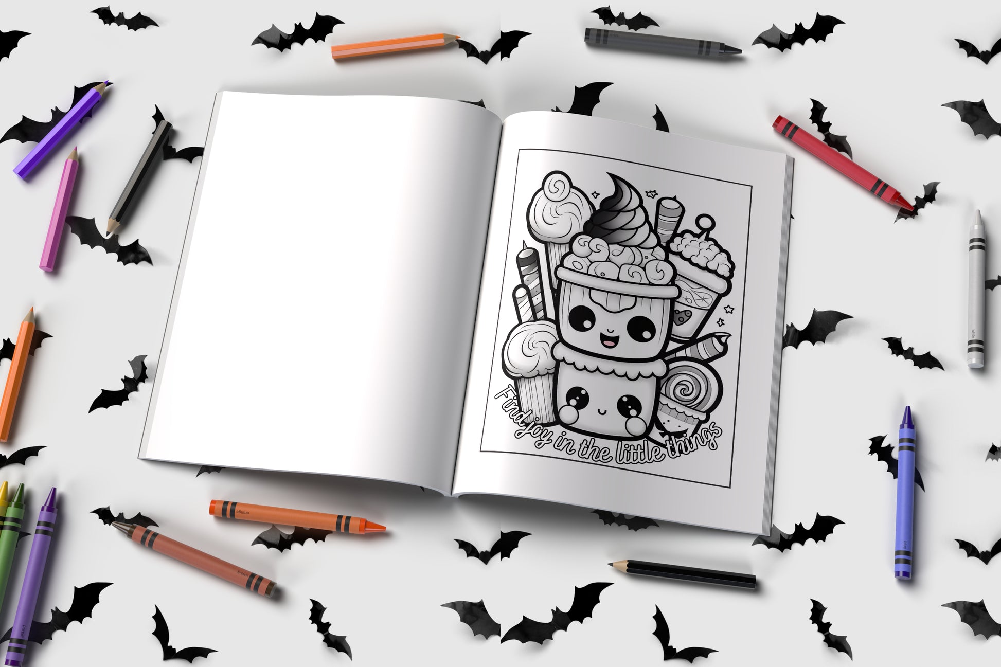Halloween coloring book for children with fun spooky affirmations