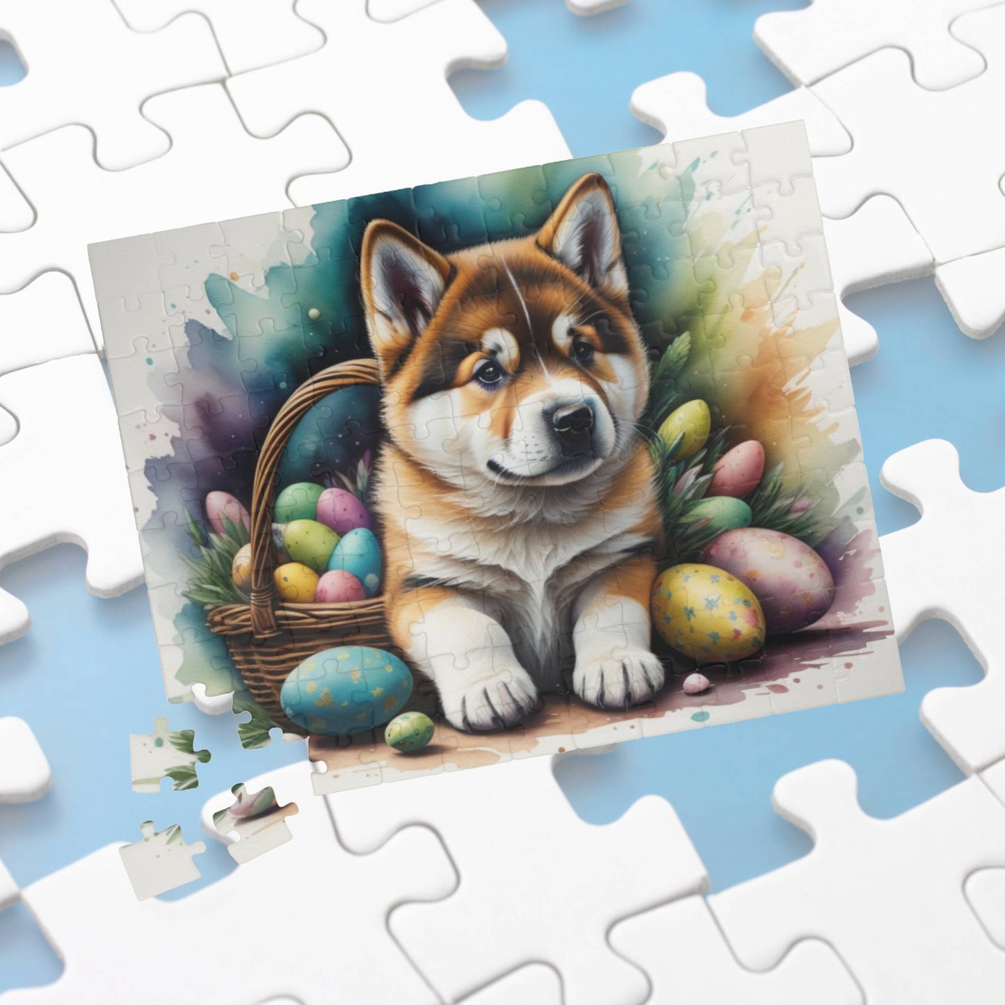 Akita Easter Puppy Puzzle - Dog Lovers, Mental Health Benefits, Holiday Fun, Mindfulness, Stress Relief, Festive Gift