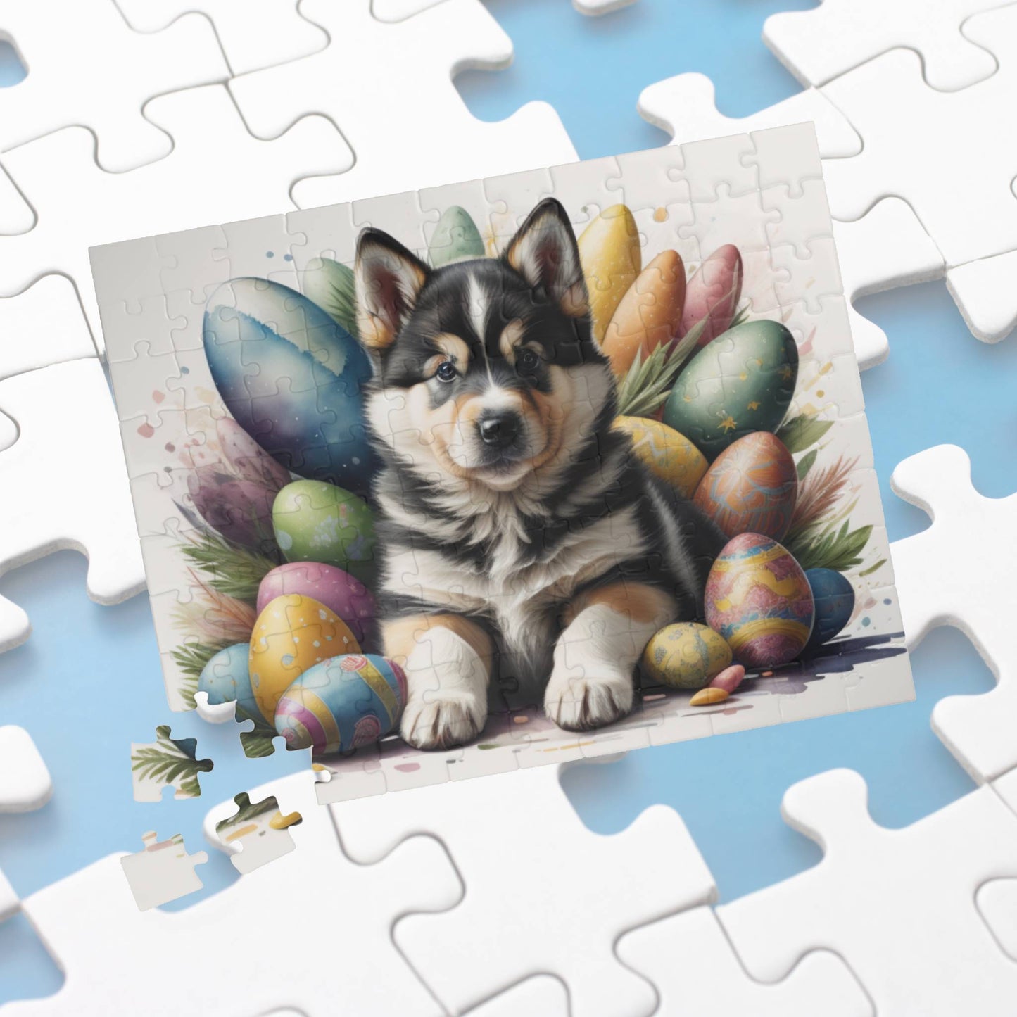 Alaskan Malamute Easter Puppy Puzzle - Dog Lovers, Mental Health Benefits, Holiday Fun, Mindfulness, Stress Relief, Festive Gift