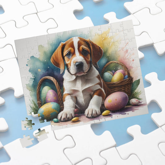 American Foxhound Easter Puppy Puzzle - Dog Lovers, Mental Health Benefits, Holiday Fun, Mindfulness, Stress Relief, Festive Gift