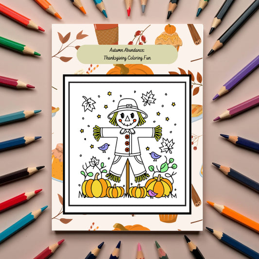 Thanksgiving mindfulness coloring pages with autumn leaves and calming quotes
