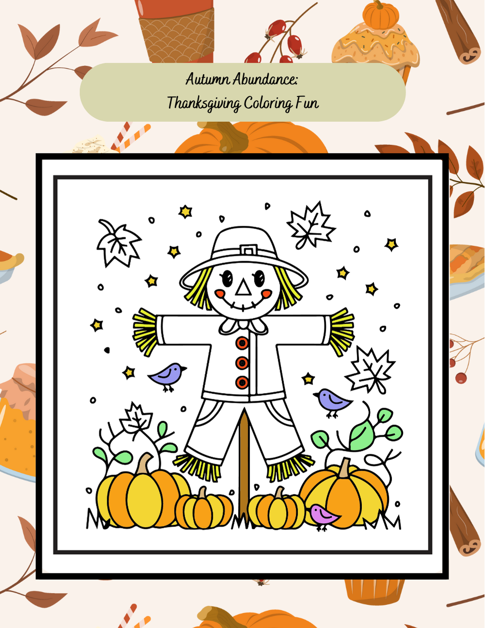 Thanksgiving mindfulness coloring pages with autumn leaves and calming quotes