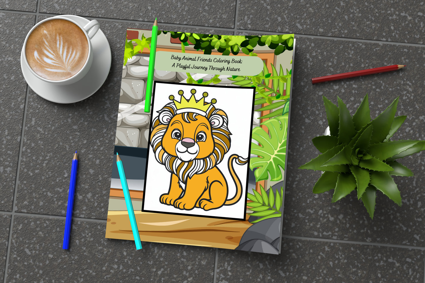 Cute baby animal coloring book with friendly woodland creatures