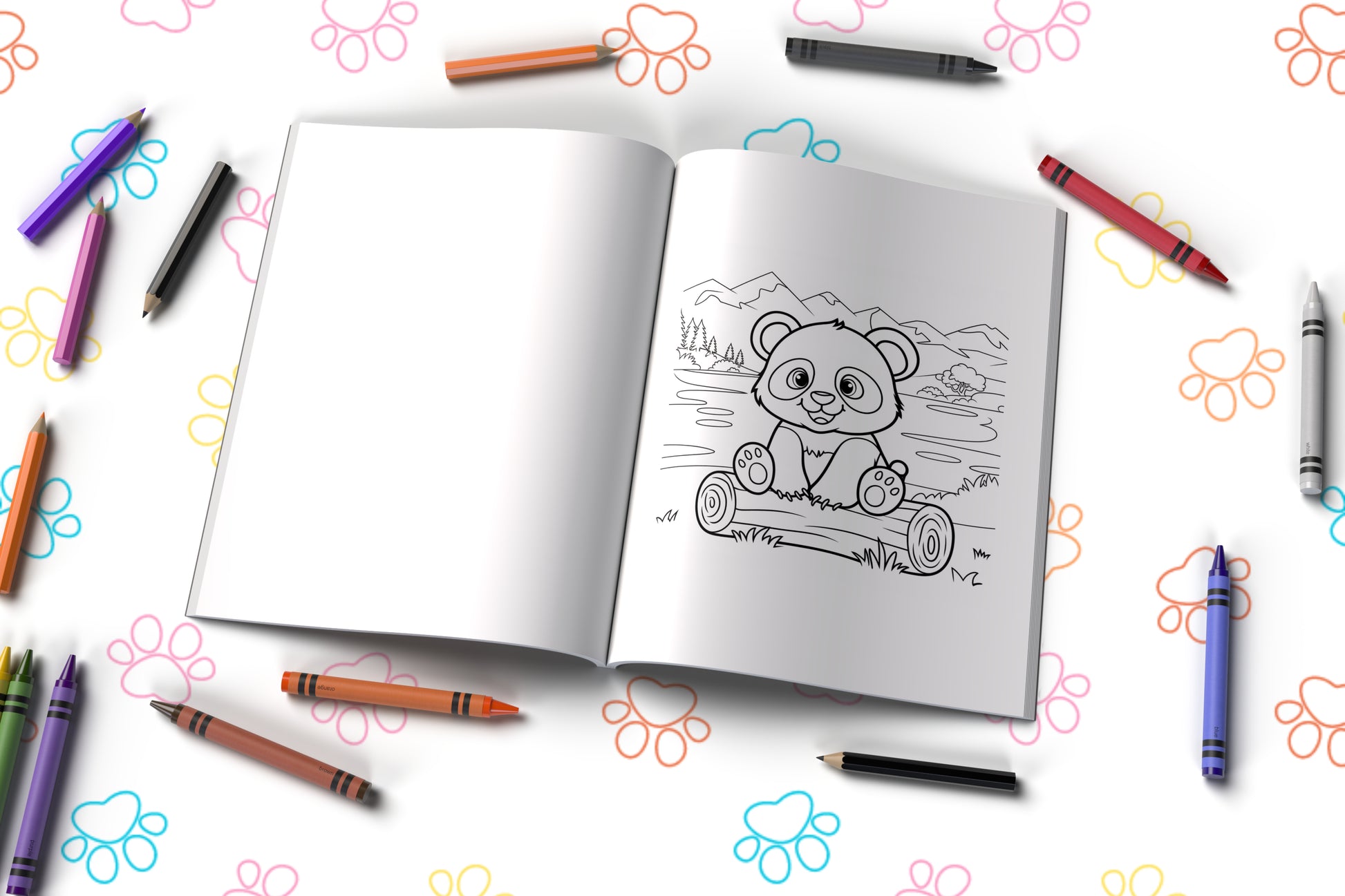 Cute baby animal coloring book with friendly woodland creatures