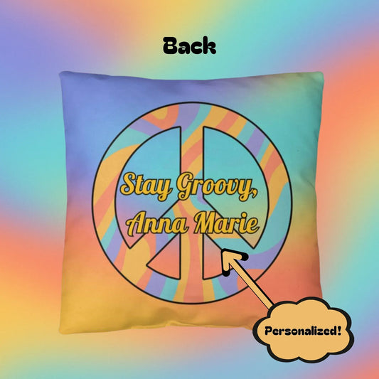 Shop our happiness is a journey indoor outdoor pillow featuring the 18" x 18" style option from MySisterIsASurvivor.