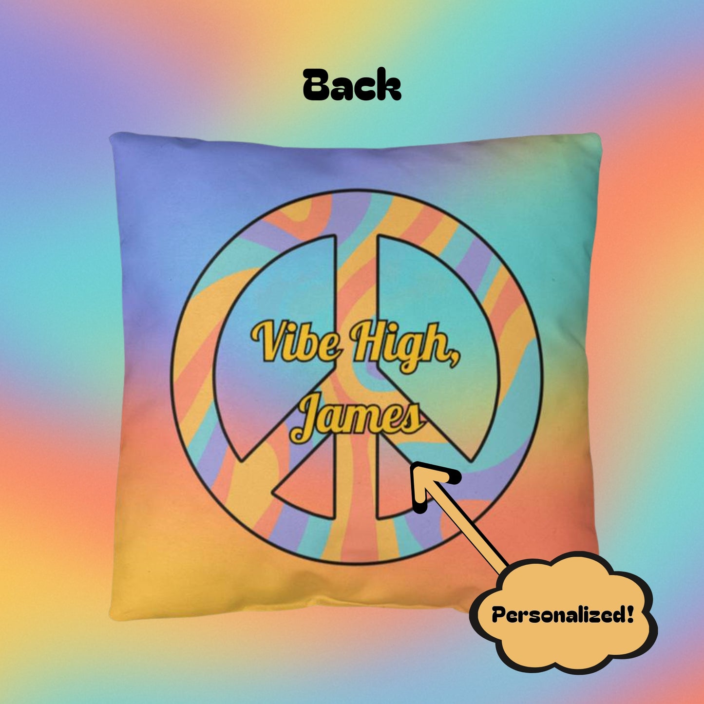 Retro-style pillow with “It’s a Journey, Not a Breakdown” text, customizable with a name, ideal for emotional support and daily reminders