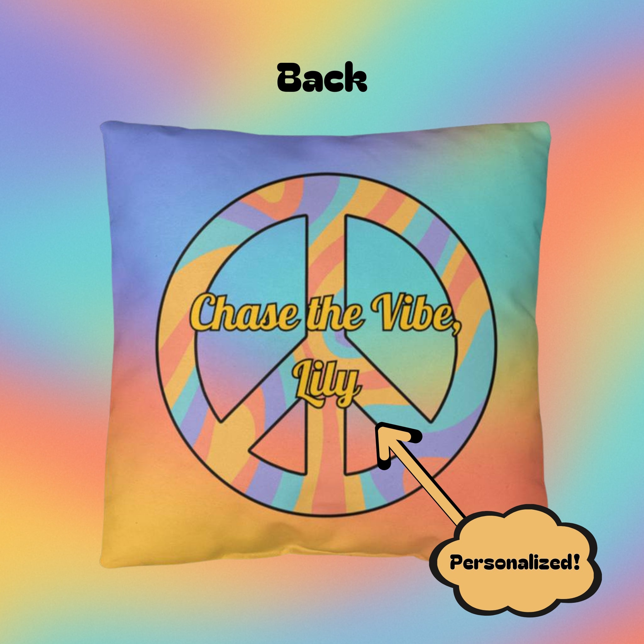 Mind Groovy, Soul Steady personalized indoor/outdoor pillow, emotional wellness & 70s vibes - MySisterIsASurvivor